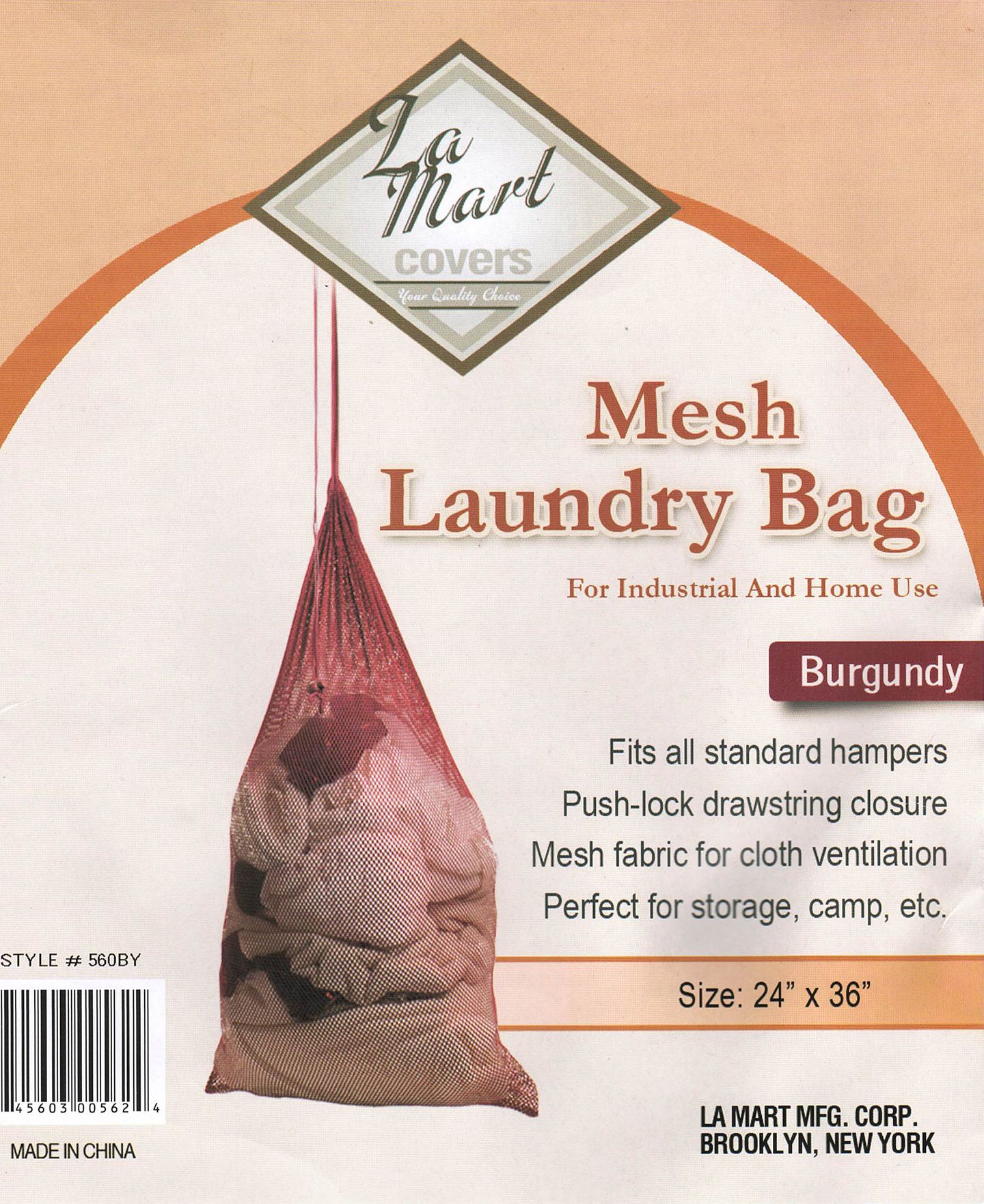 LA MART Mesh Laundry Bag 24" X 36"  -  6 Colors 560BY