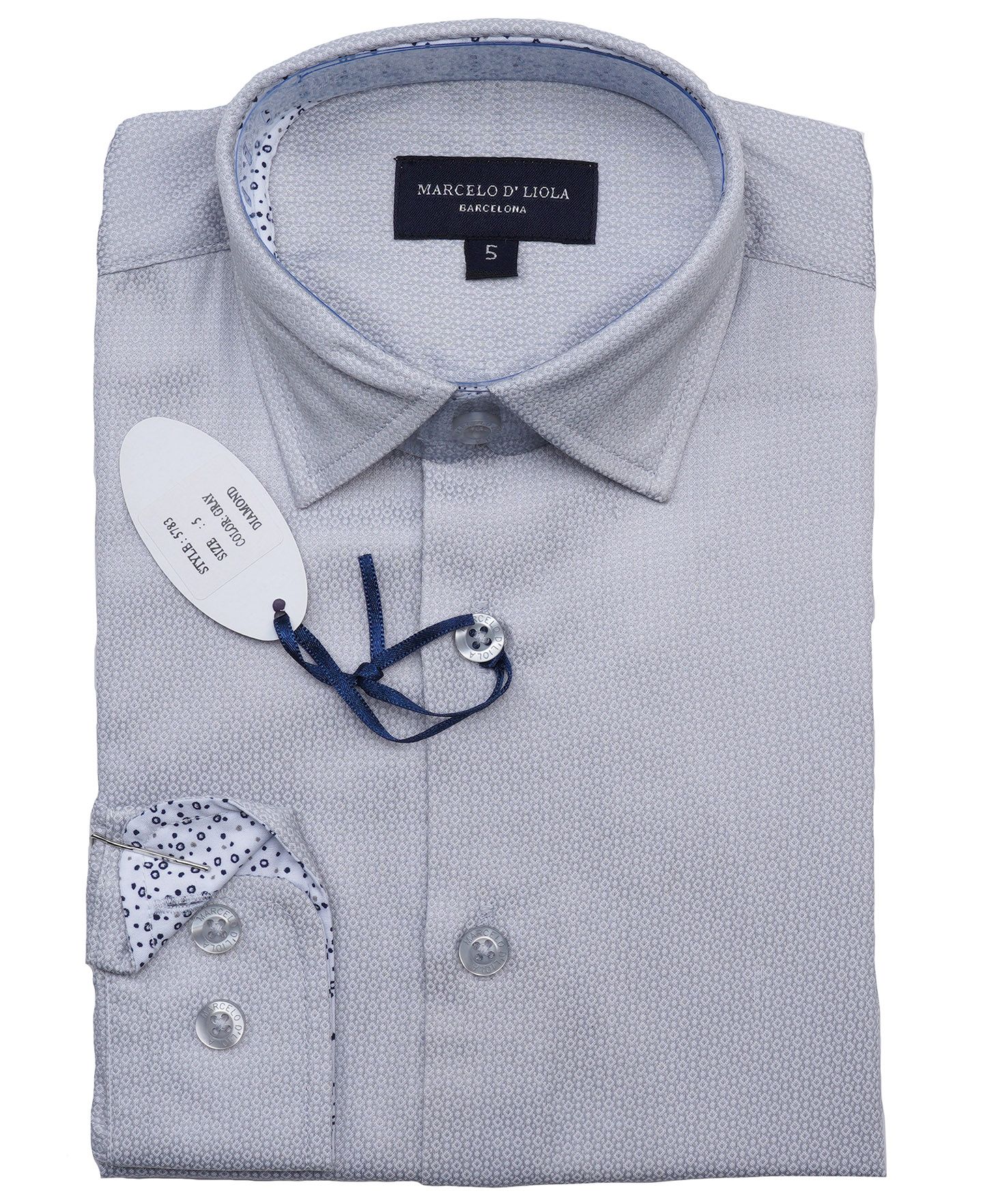 LEO & ZACHARY Boys Long Sleeve Cotton Blend Design Dress Shirt 5783