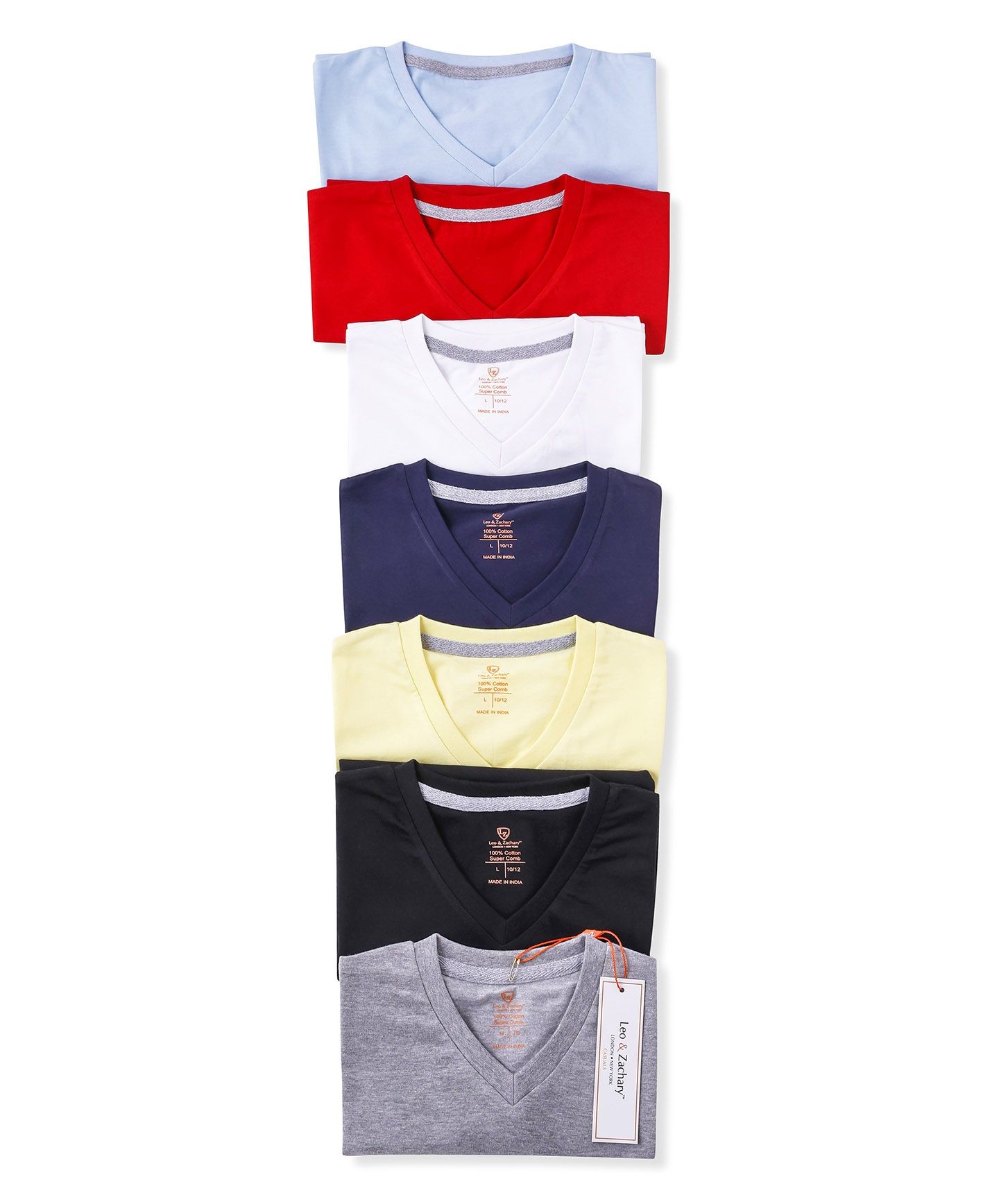LEO & ZACHARY Boys Short Sleeve 100% Cotton Solid V-Neck Casual Shirt - 4 Colors