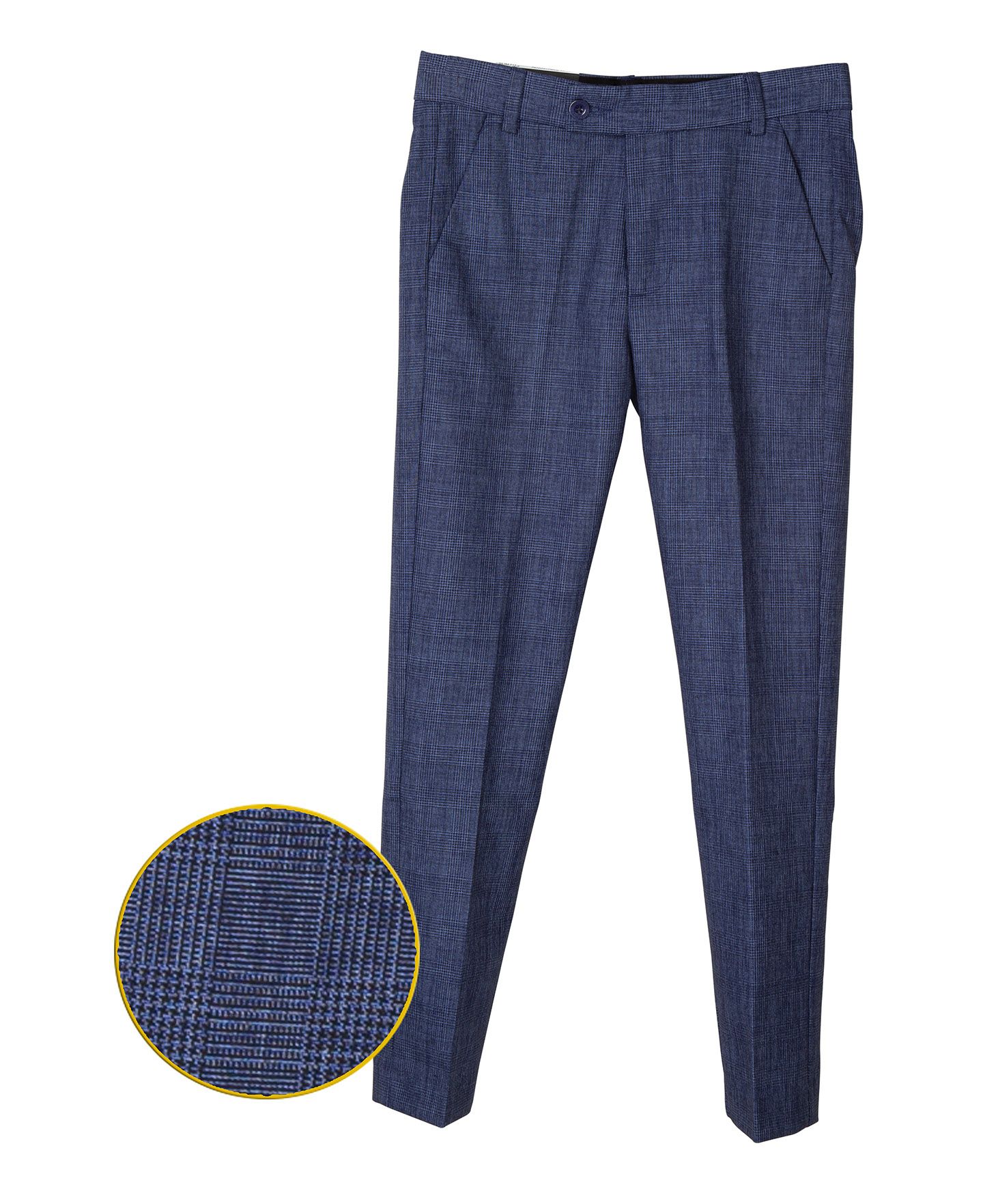 LEO & ZACHARY Boys Slim Fit Adjustable Waist Blue Plaid Dress Pants 470 870