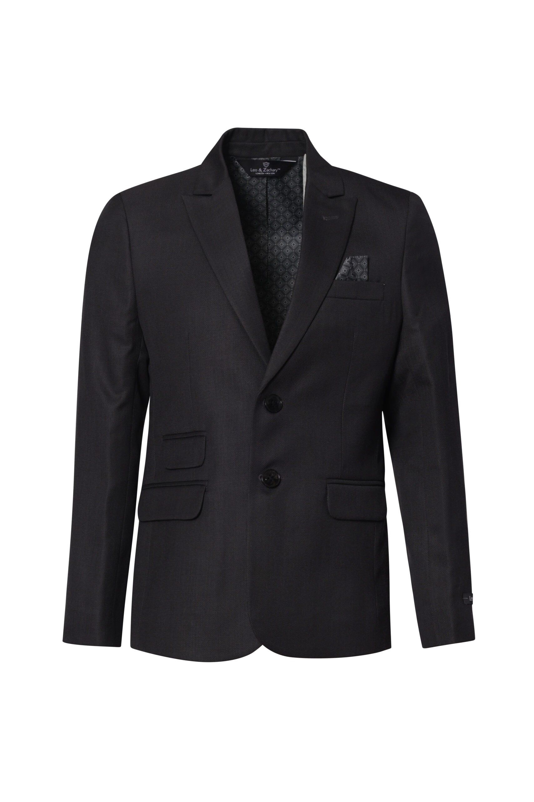 LEO & ZACHARY BOYS SLIM FIT MICROFIBER BLEND DESIGN SUIT