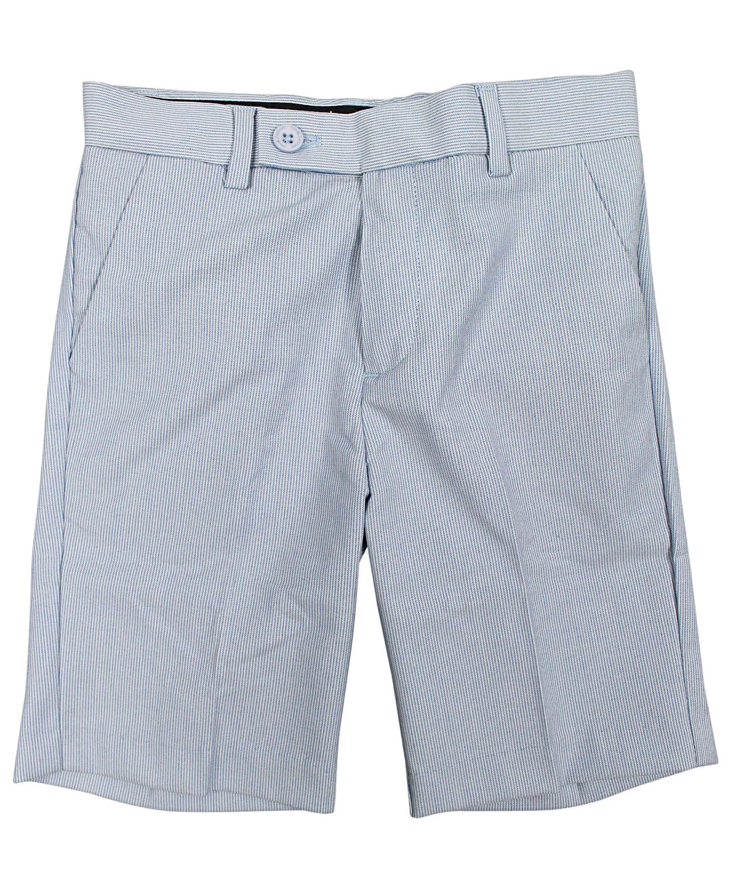 LEO & ZACHARY Boys Slim Fit Seersucker Dress Shorts - Light Blue