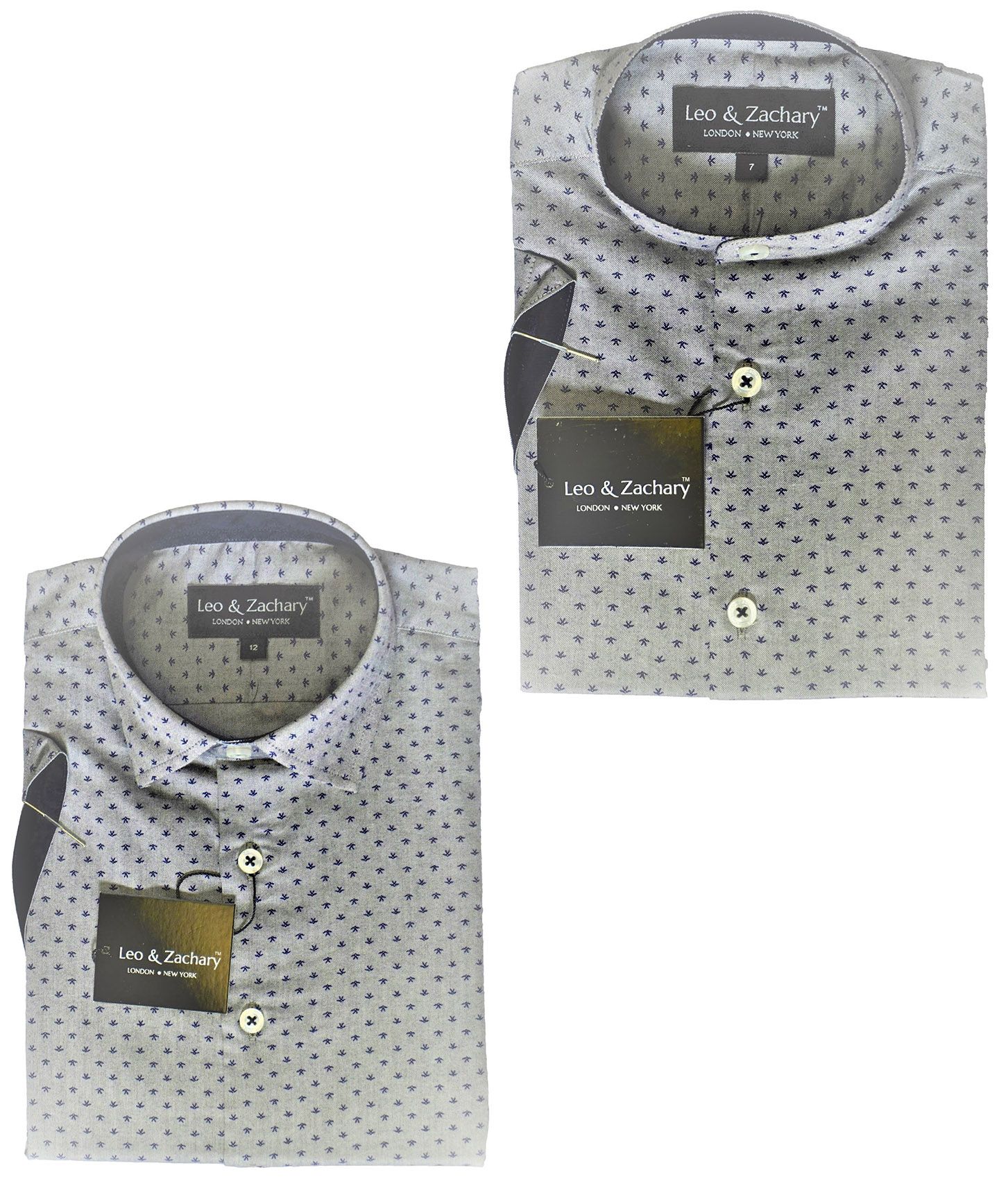 LEO & ZACHARY Boys Slim Fit Short Sleeve Cotton Blend Design Dress Shirt 5822