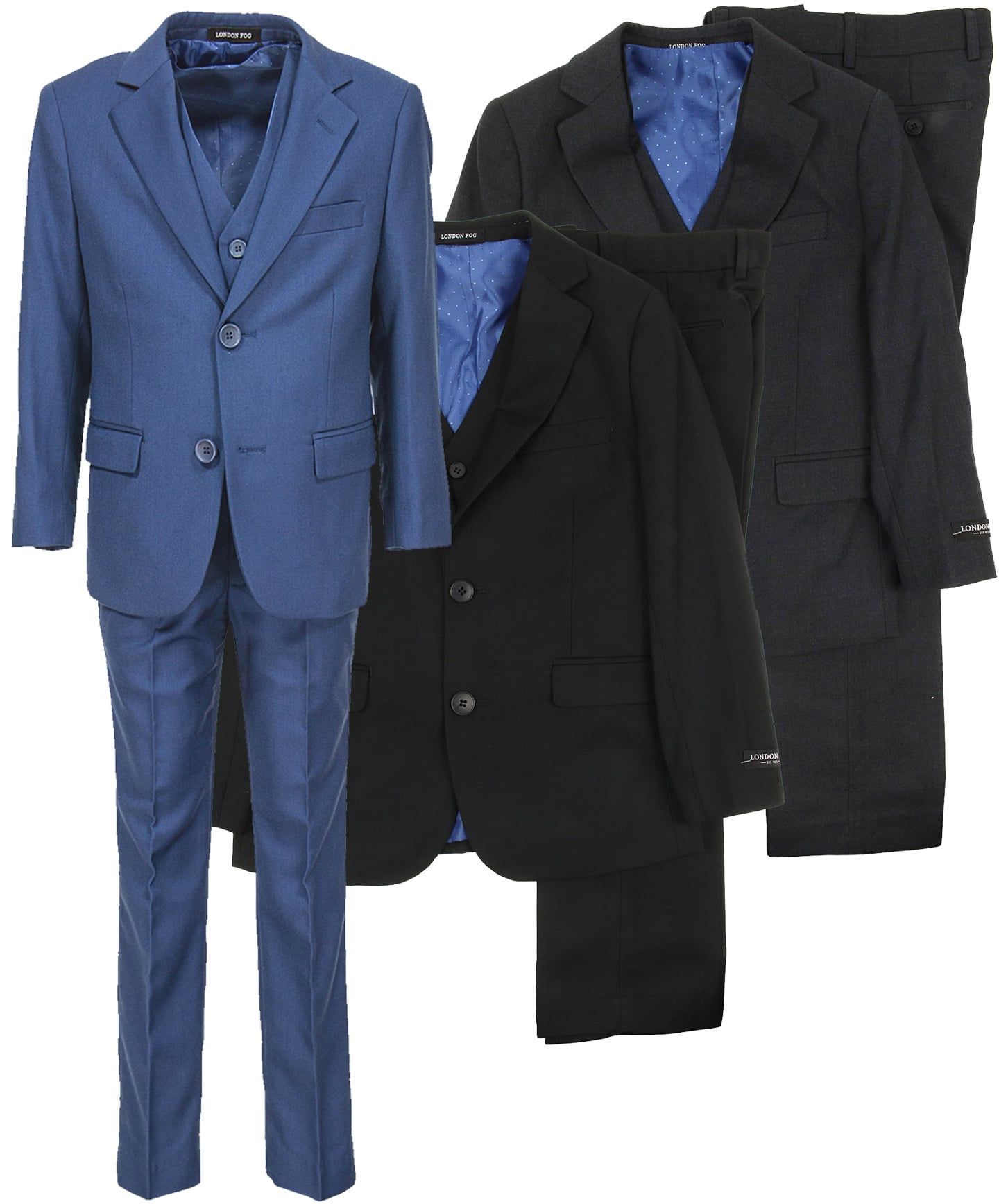 LONDON FOG Boys Classic Fit Solid 3-Piece Suit
