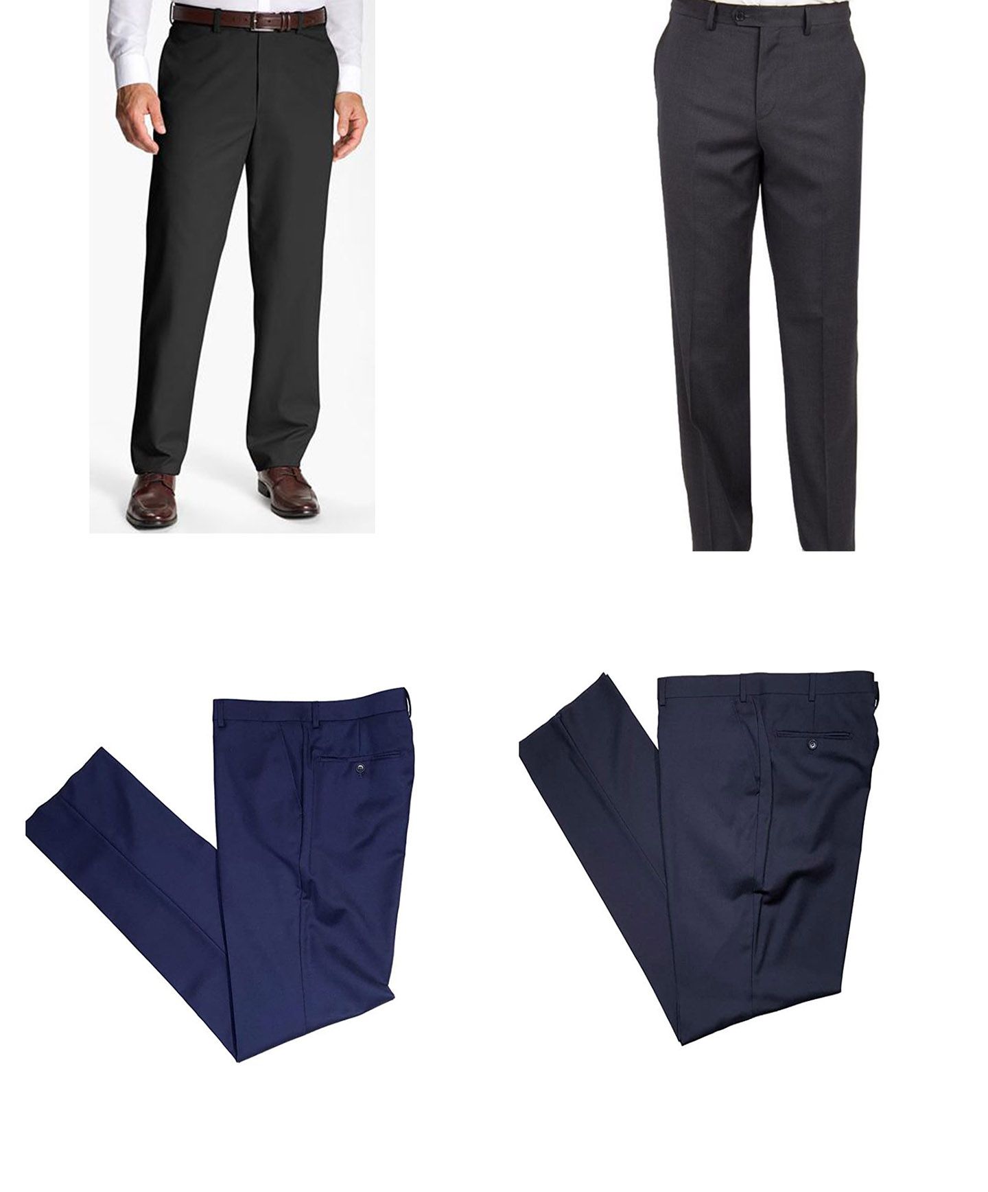 MANTONI Mens Classic Fit 100% Wool Dress Pants - Unfinished Bottom
