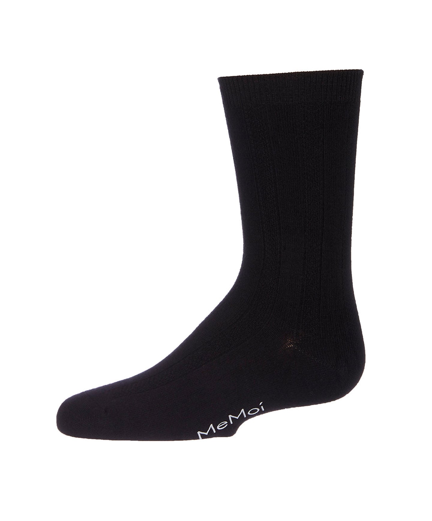 MEMOI Boys Bamboo Blend Woven Ribbed Crew Socks - 1 Pair In A Pack - MK-183