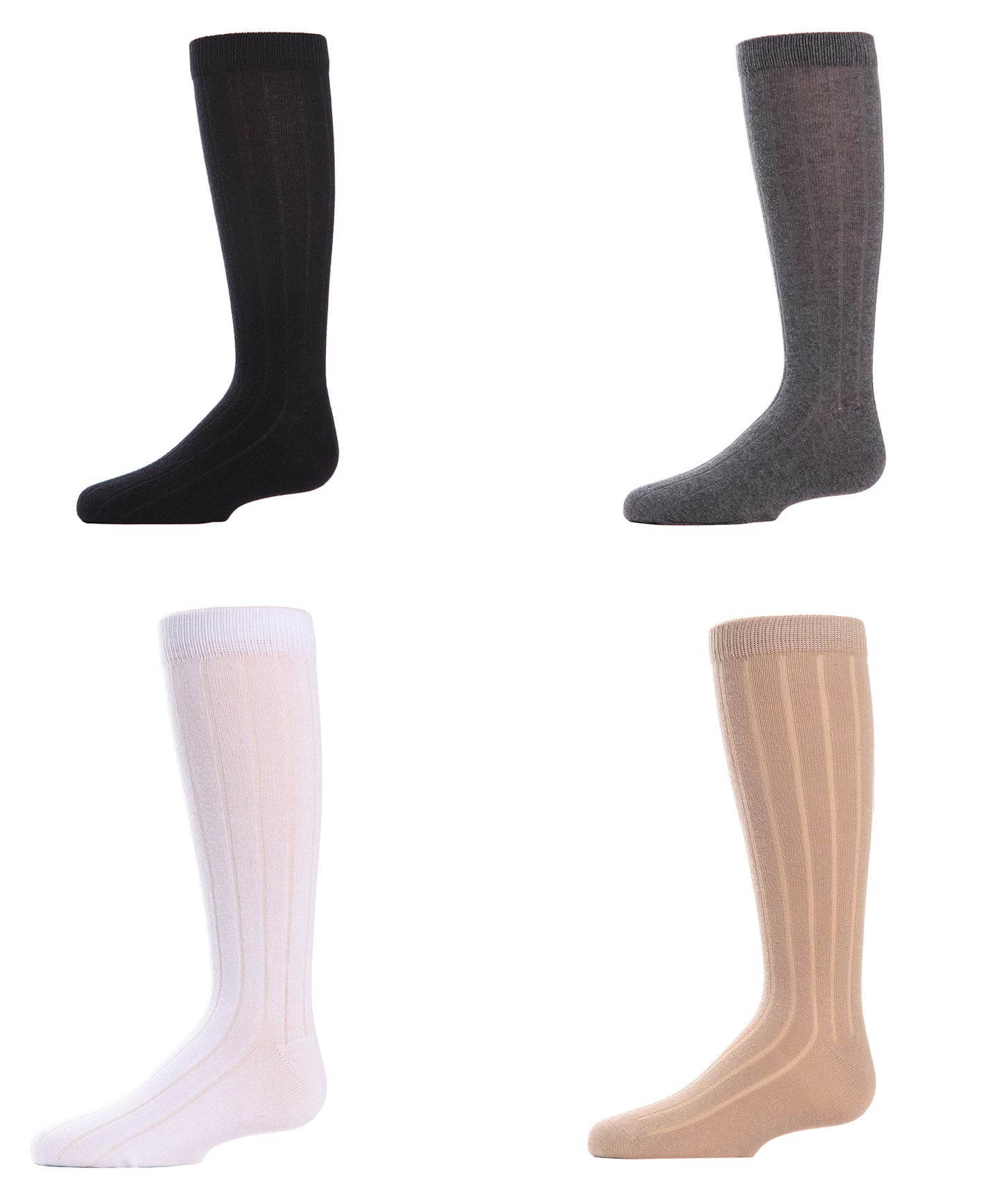MEMOI COTTON BLEND RIBBED CREW SOCKS - 3 PAIR PACK