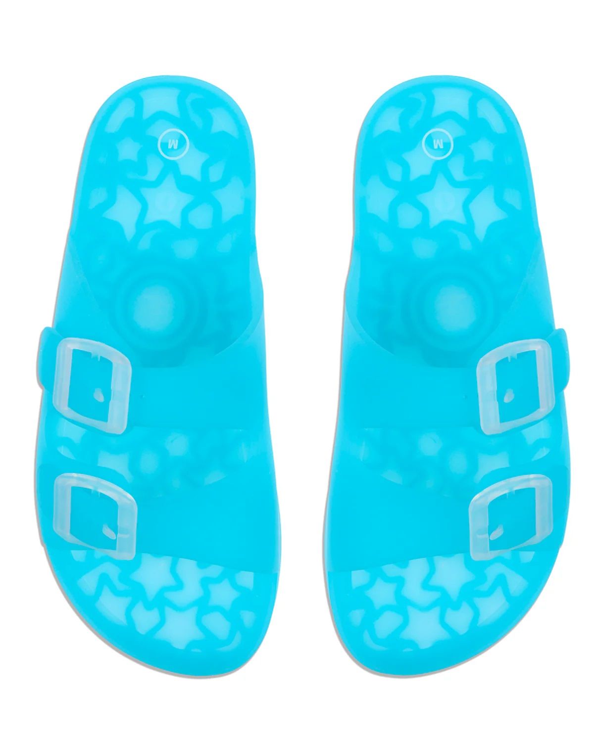 MEMOI KIDS DOUBLE-BUCKLE JELLY SLIDE SANDAL