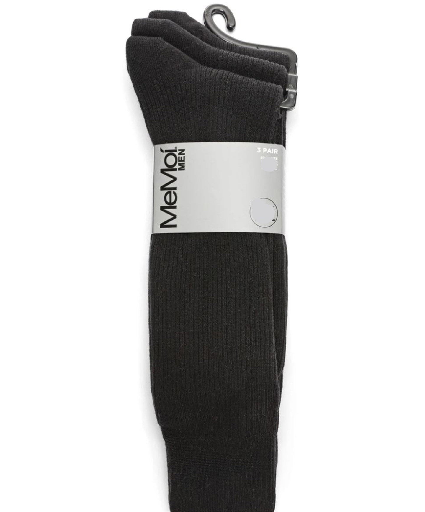 MEMOI Mens Cotton Blend Pin Ribbed 3 Pair In A Pack Crew Socks - MM-453