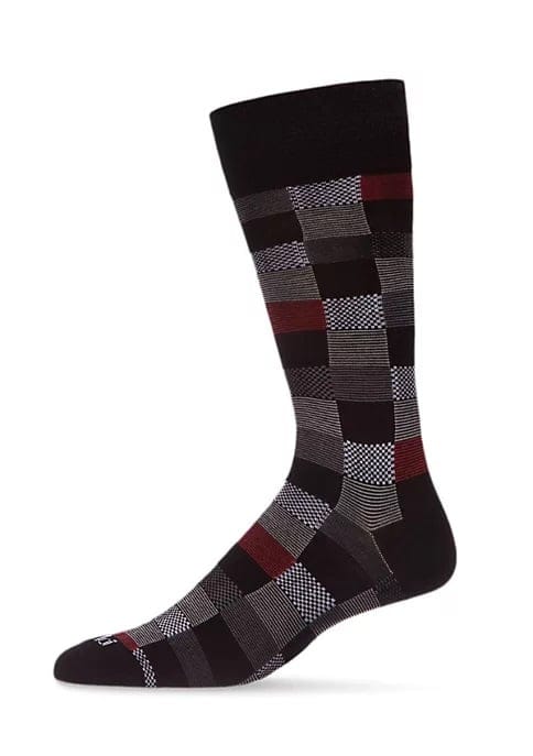 MEMOI MENS HECKERBOARD PLAID BAMBOO SOCKS - ACV07563