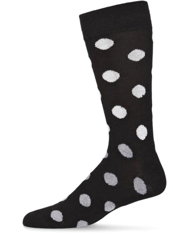 MEMOI MENS POLKA DOT LUXURIOUSLY SOFT CASHMERE BLEND CREW SOCK