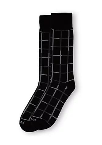 MEMOI MENS WINDOWPANE BAMBOO BLEND DRESS SOCKS - ACV07564
