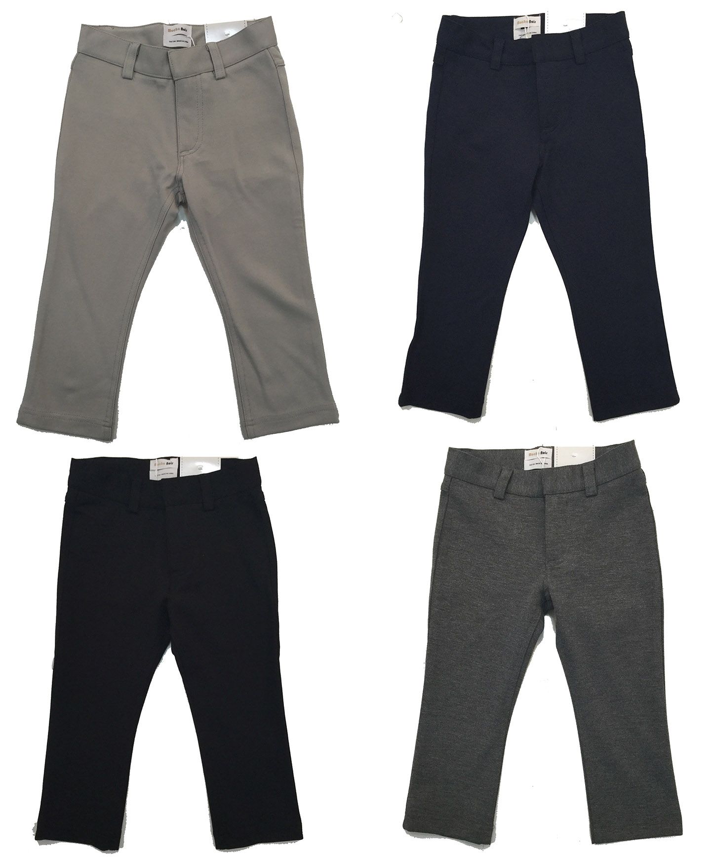 MOCHA NOIR Boys Skinny Fit Stretch Solid Dress Pants