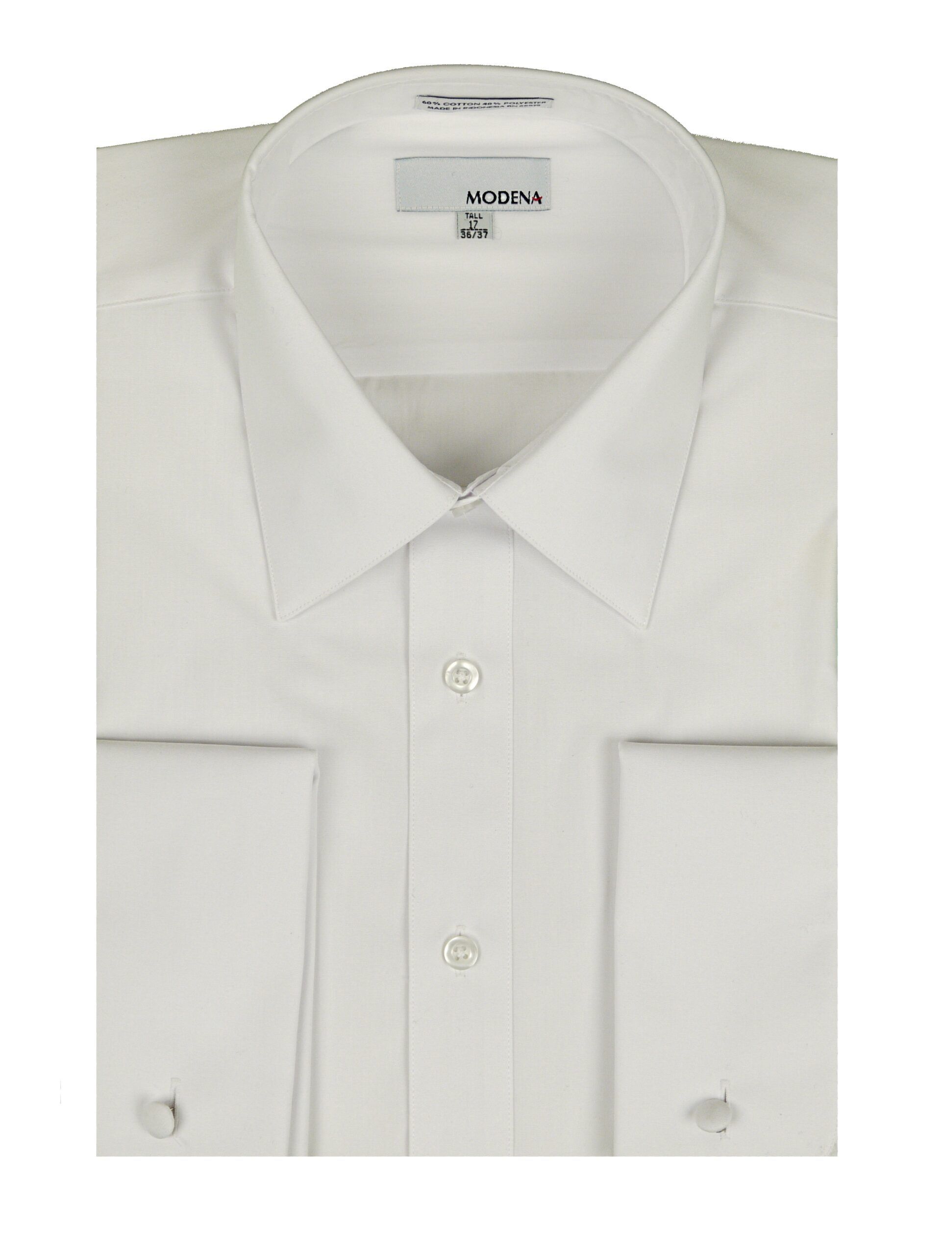 MODENA Mens Classic Fit French Cuff Wrinkle Free White Dress Shirt -  Boytique %