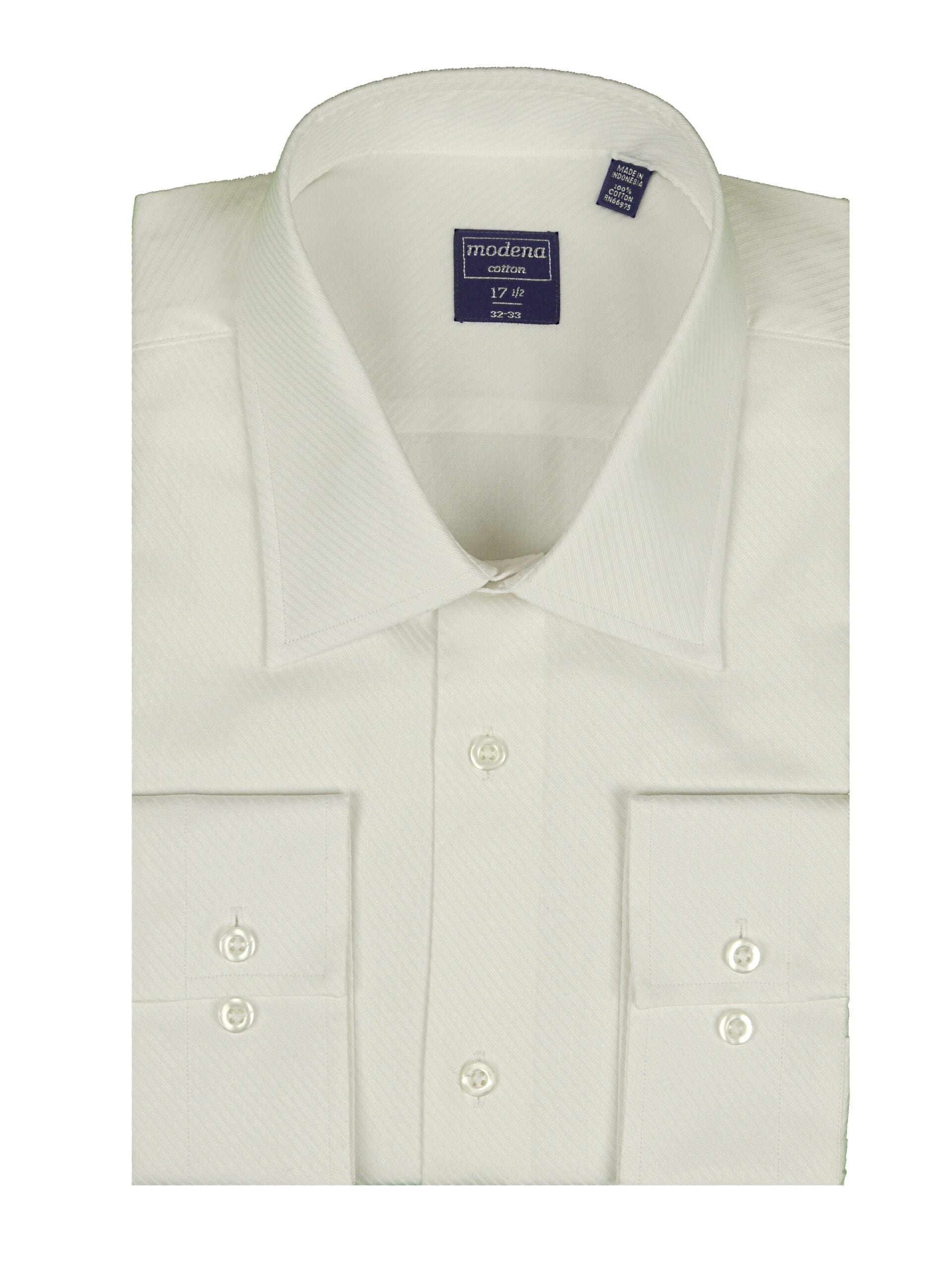 MODENA Mens Classic Fit Long Sleeve  Wrinkle Free White Dress Shirt