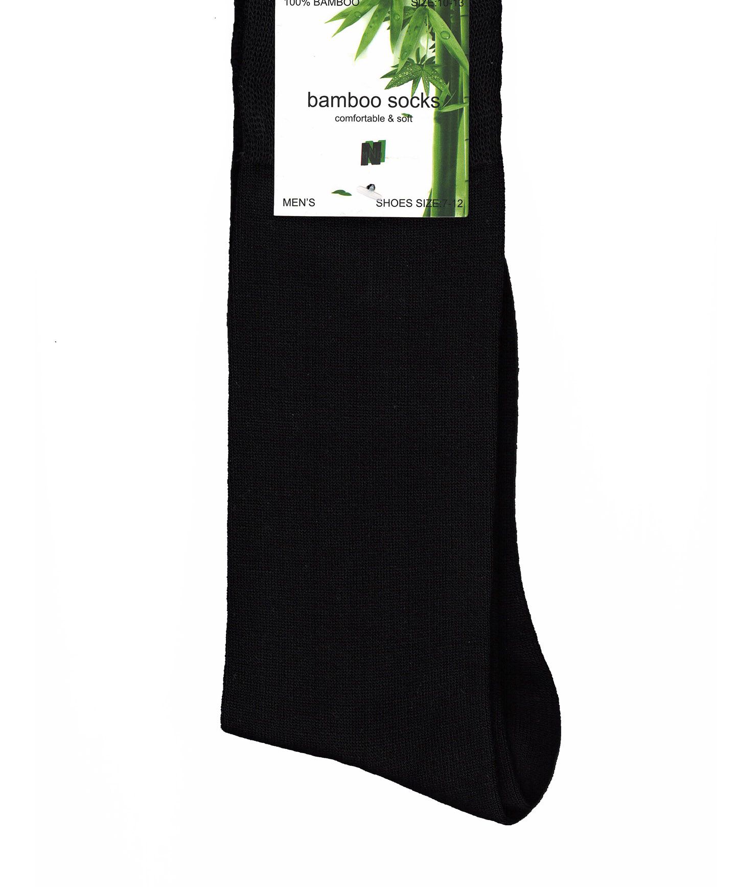 NEUMAN EXCLUSIVE Mens 100% BAMBOO SOLID Black Socks - 1 pack