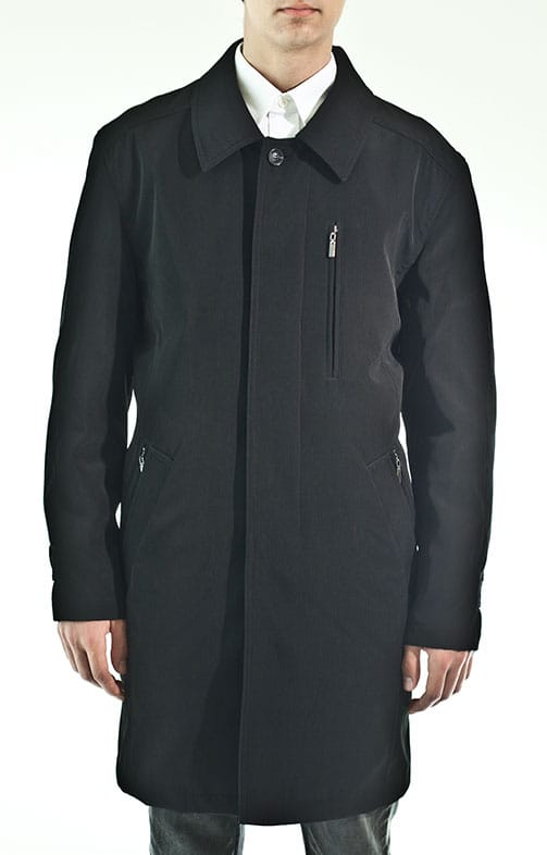 ORVIETO Men Classic Black All Year Round 3/4 Length Raincoat