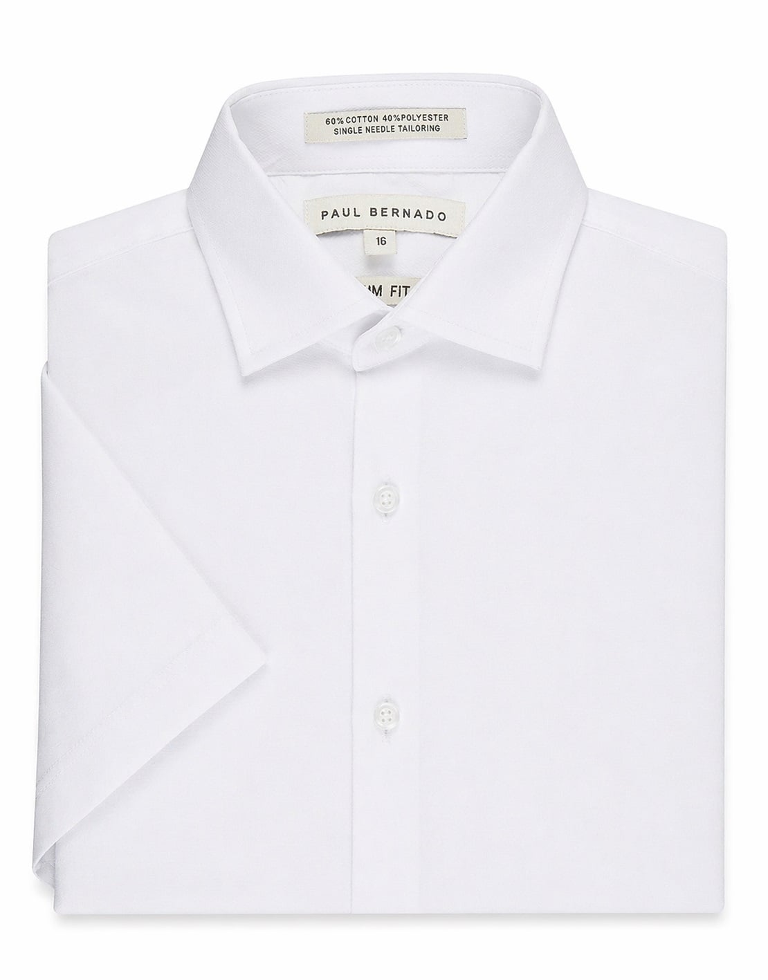 boys slim fit dress shirts PAUL BERNADO BOYS SLIM FIT SHORT SLEEVE PIQUE DESIGN DRESS SHIRT