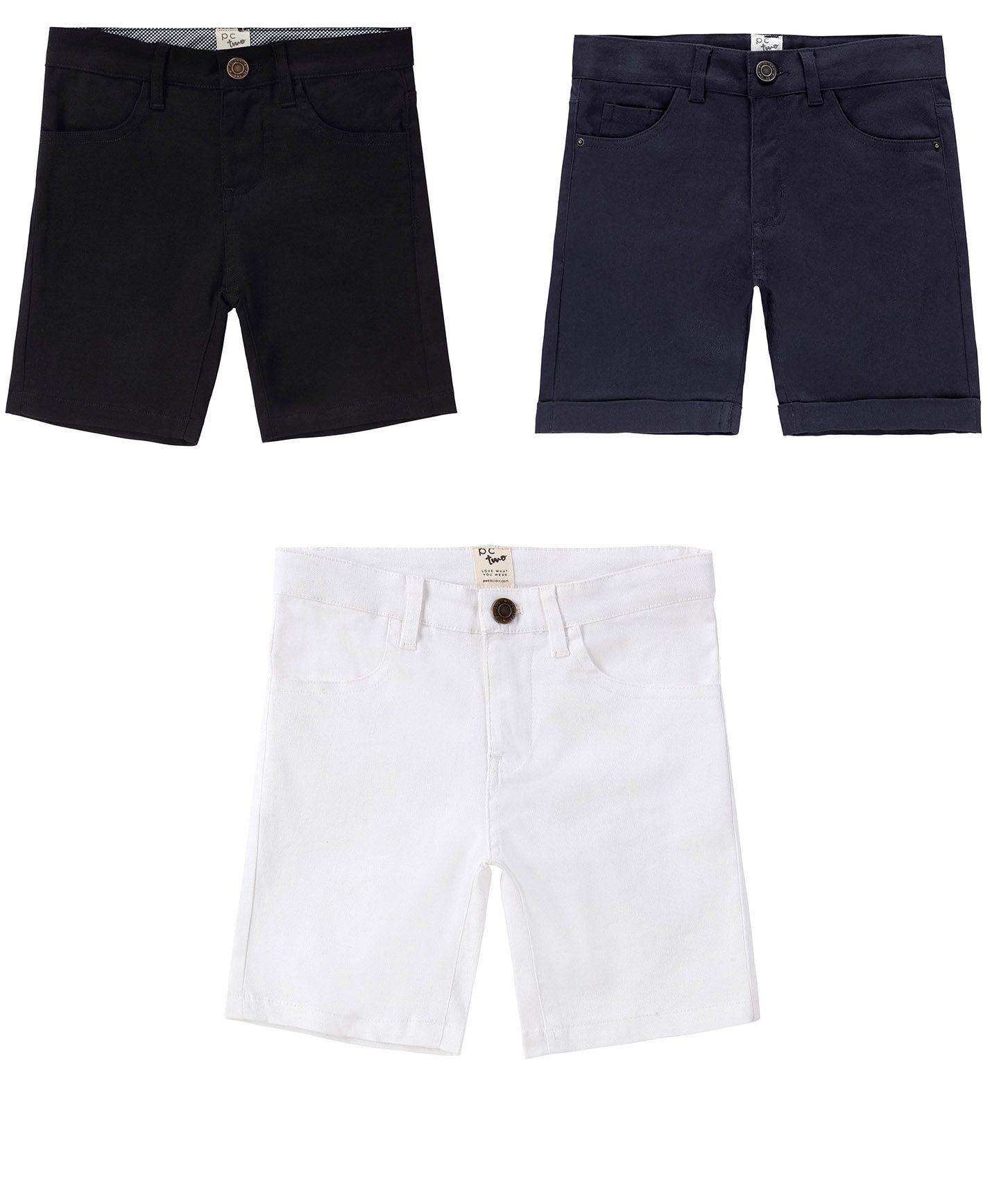 PETIT CLAIR PC TWO Boys Slim Fit Stretch Cotton Blend Casual Shorts P2B-SHO3