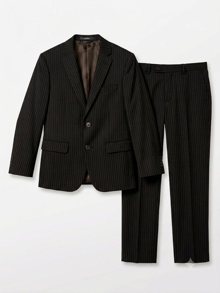 RALPH LAUREN Boys Black Pinstripe Suit
