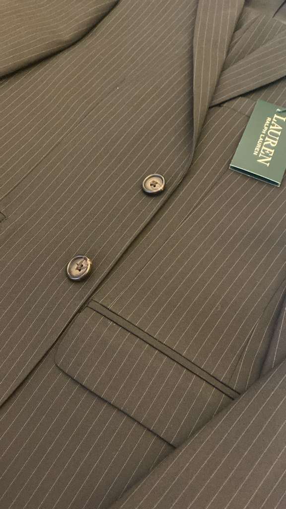 RALPH LAUREN Boys Black Pinstripe Suit - Image 2
