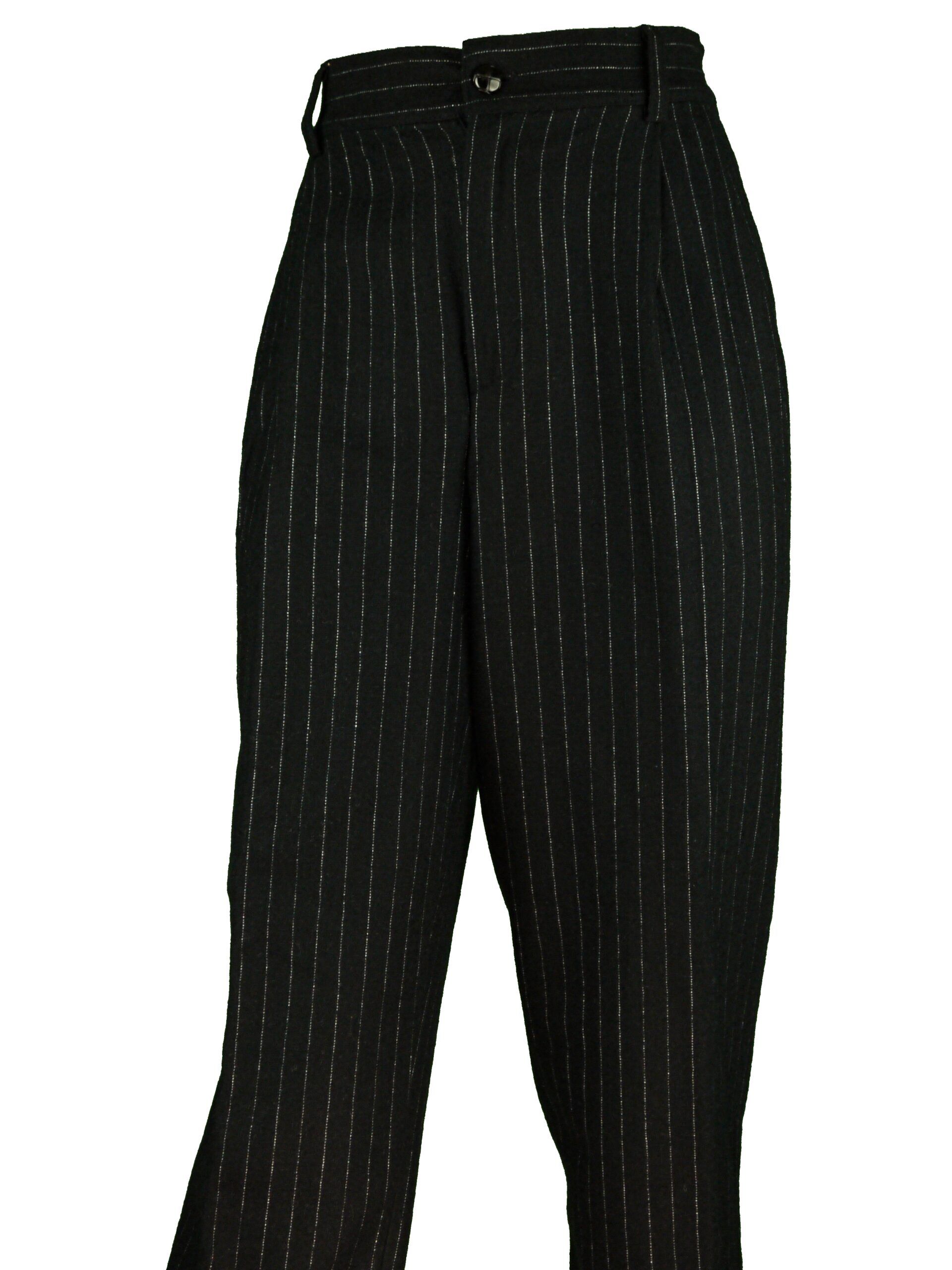 ROBERTA DI ROMA Classic Fit Elastic Back Black Dress Pants