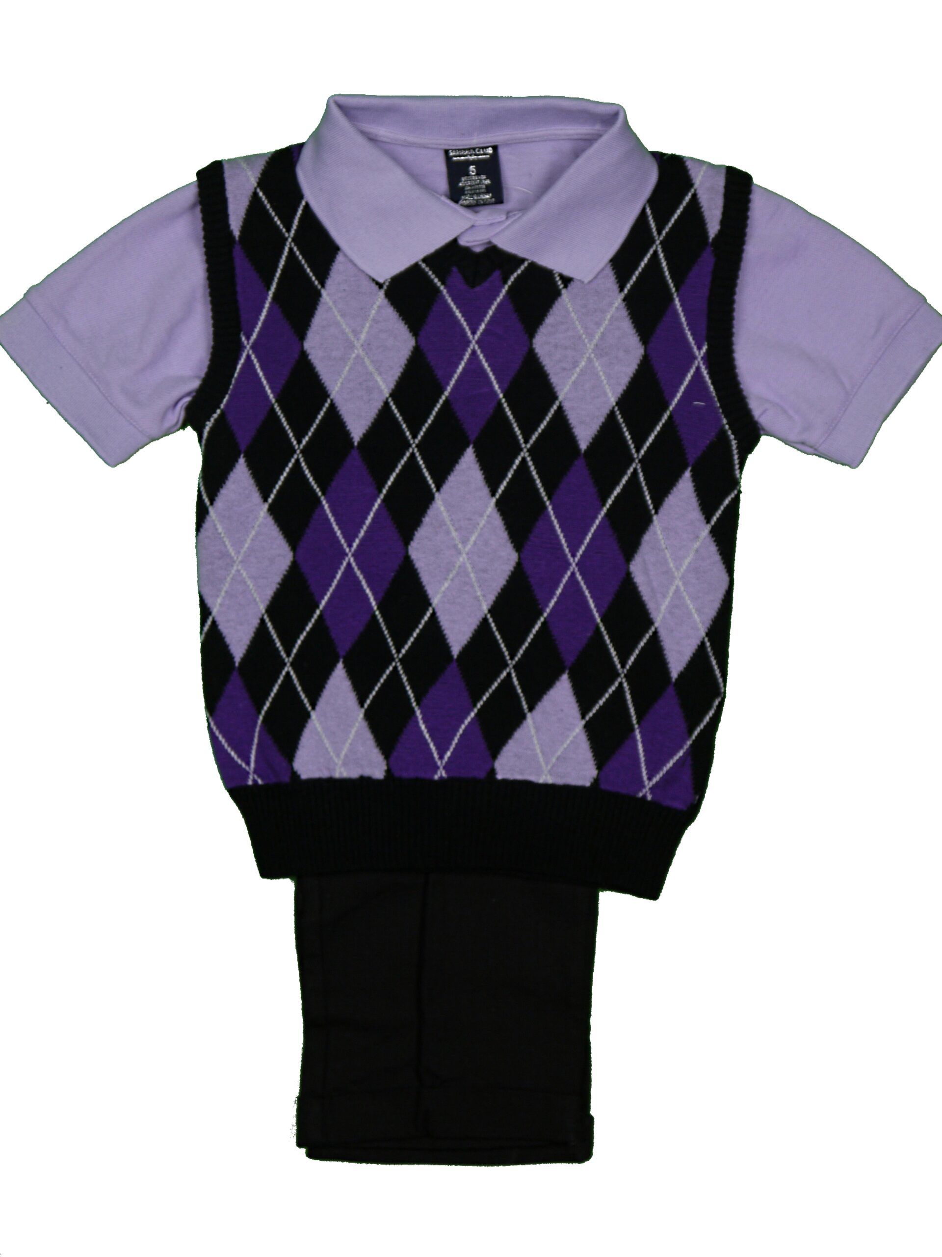SAHARA CLUB Boys Classic Fit Lilac Suit Vest With Pants