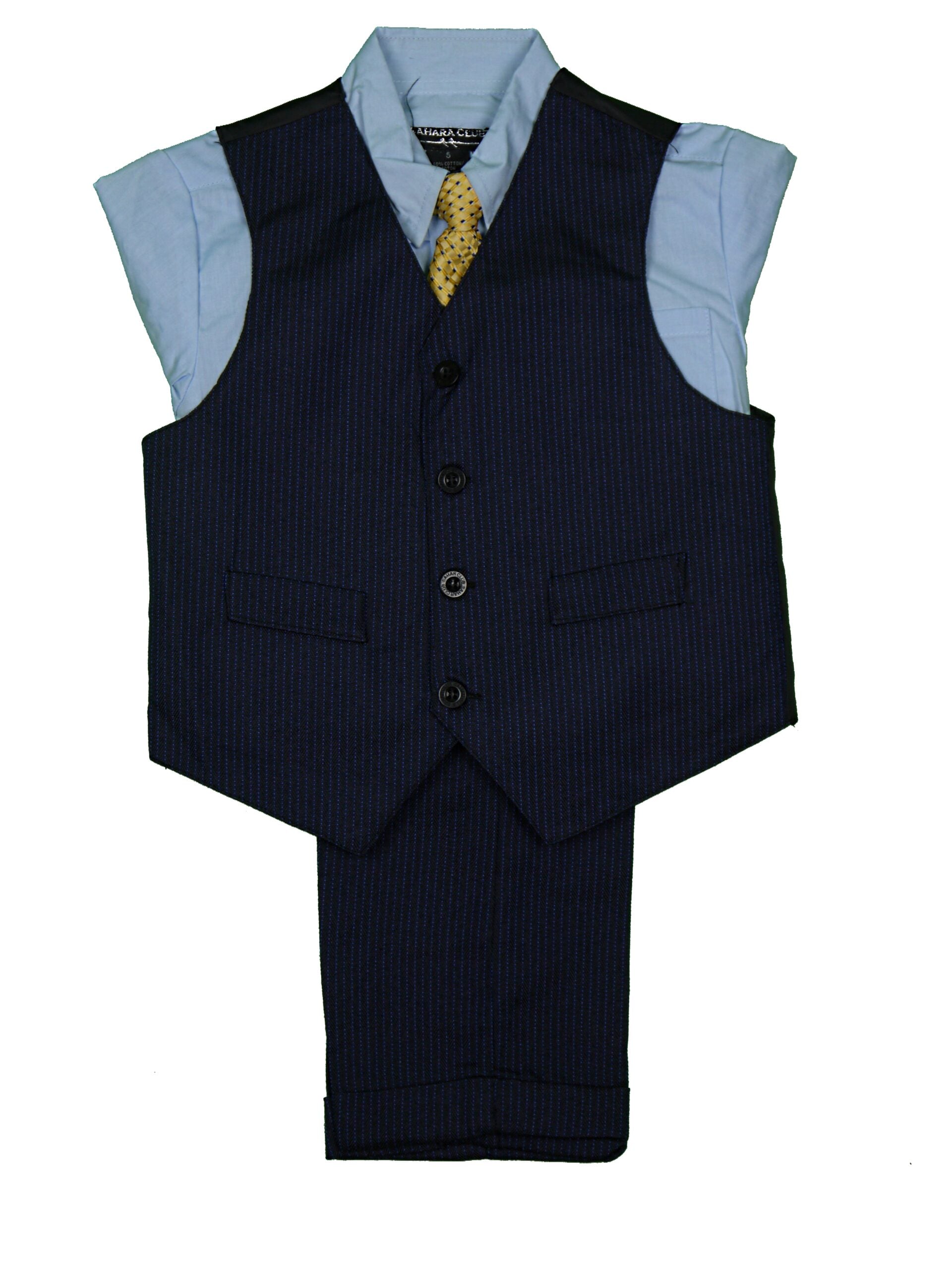 SAHARA CLUB Boys Classic Fit Navy Suit Vest With Pants
