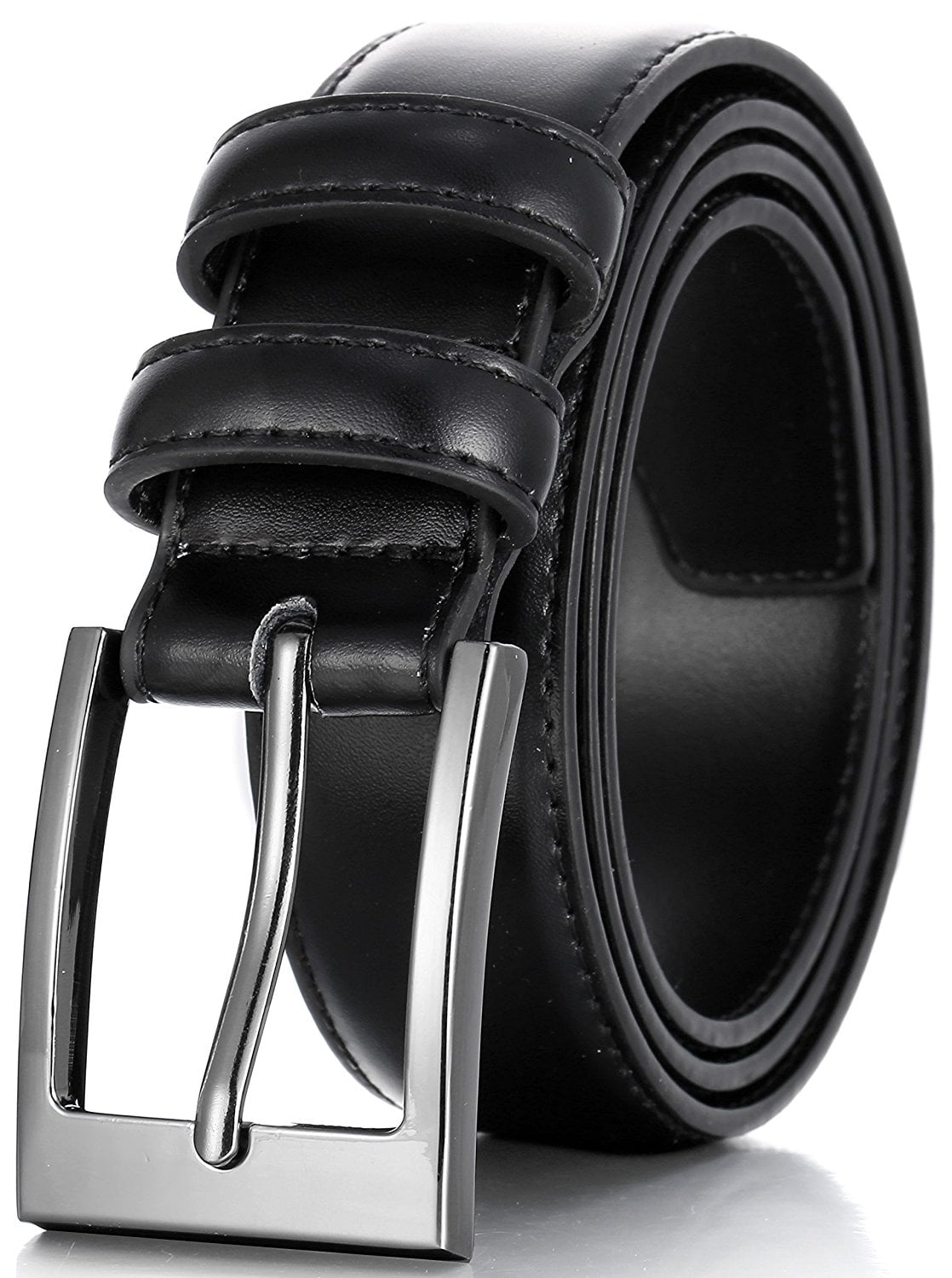 SCZ Men Classic Leather Single Prong Buckle Belt