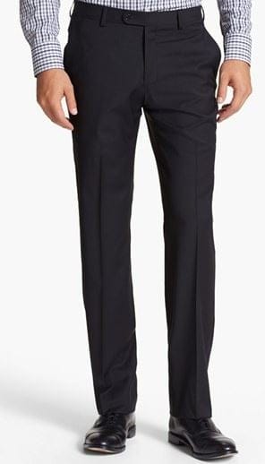 STATMENT Men 100% Wool Slim Fit Flat Front Solid Dress Pants