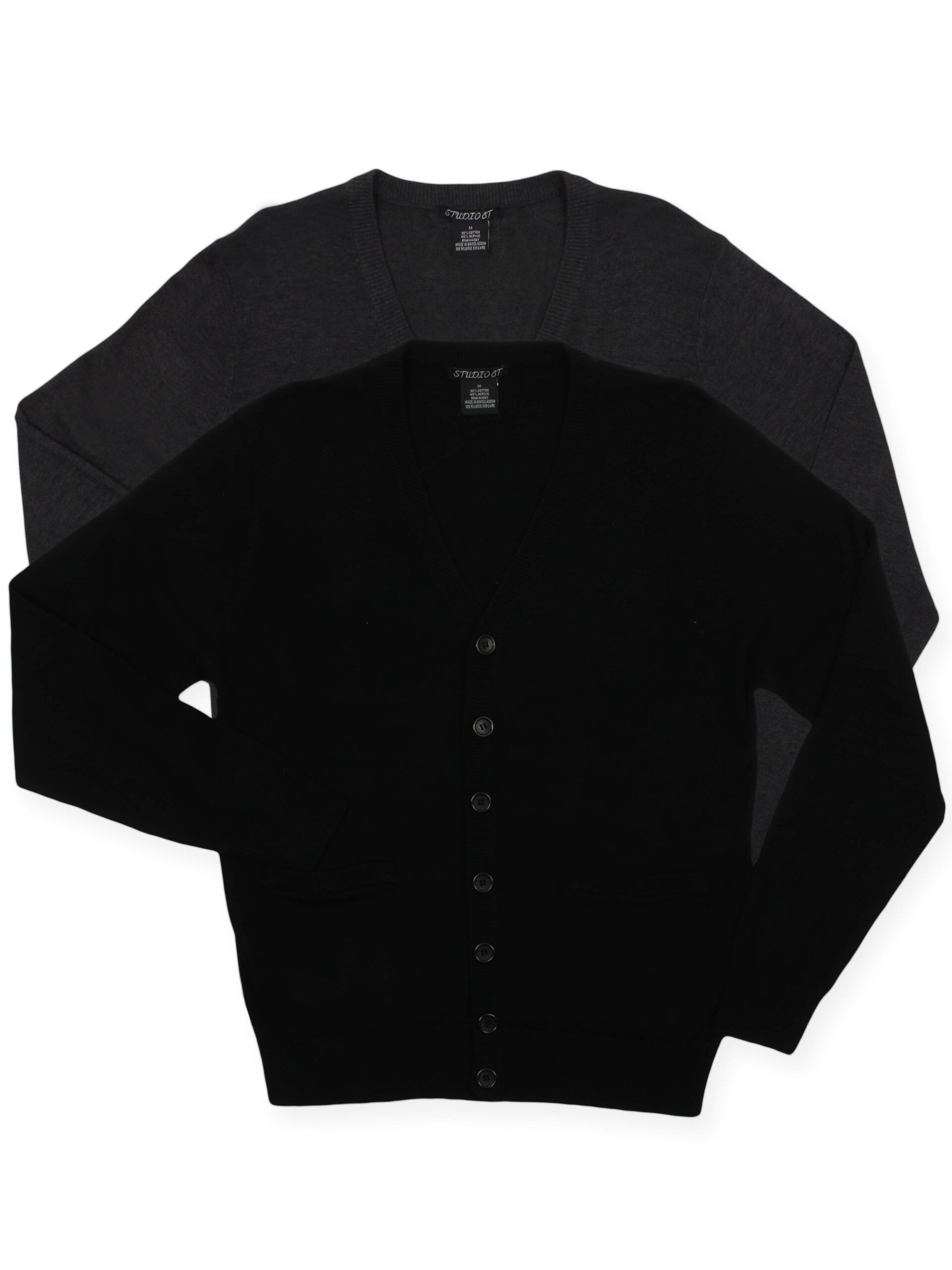 Studio 8t Men's Button Down V-Neck Cotton Front Pocket Cardigan. Colors. bc-2