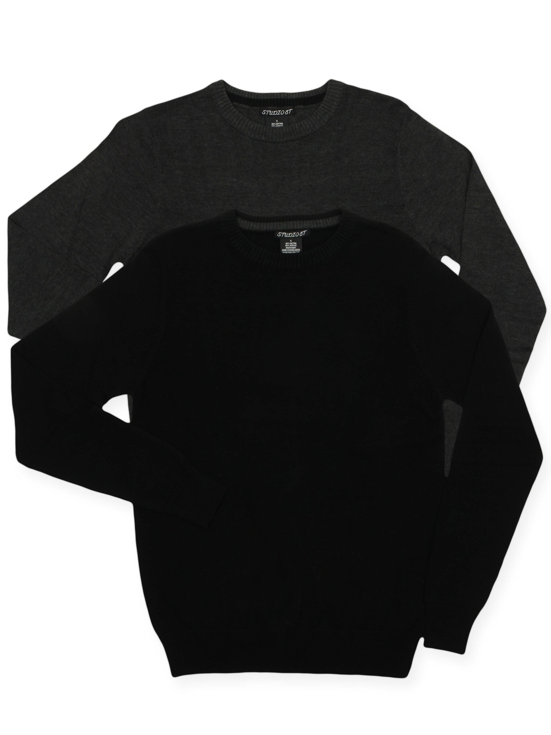 Studio 8t Men's Crew-Neck Pull-Over Cotton Sweater. 2 Colors. # cn-8