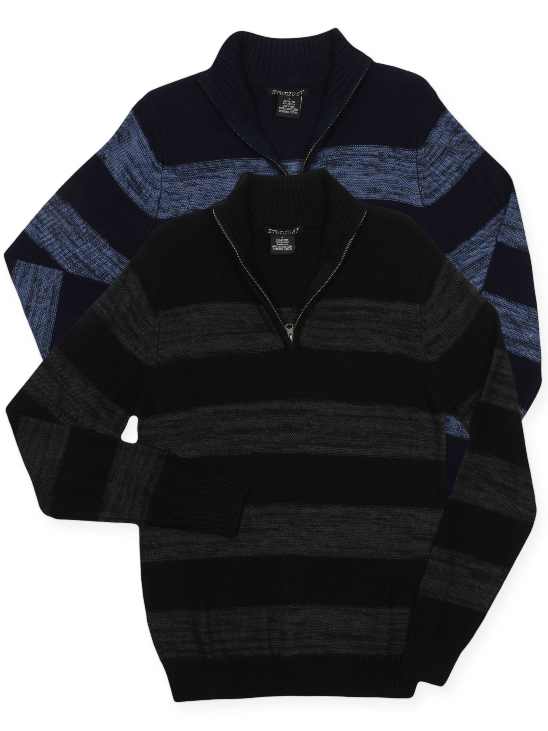 Studio-8t Men's Mock-Neck 1/2 Zipper Cotton Sweater. Colors mn-96