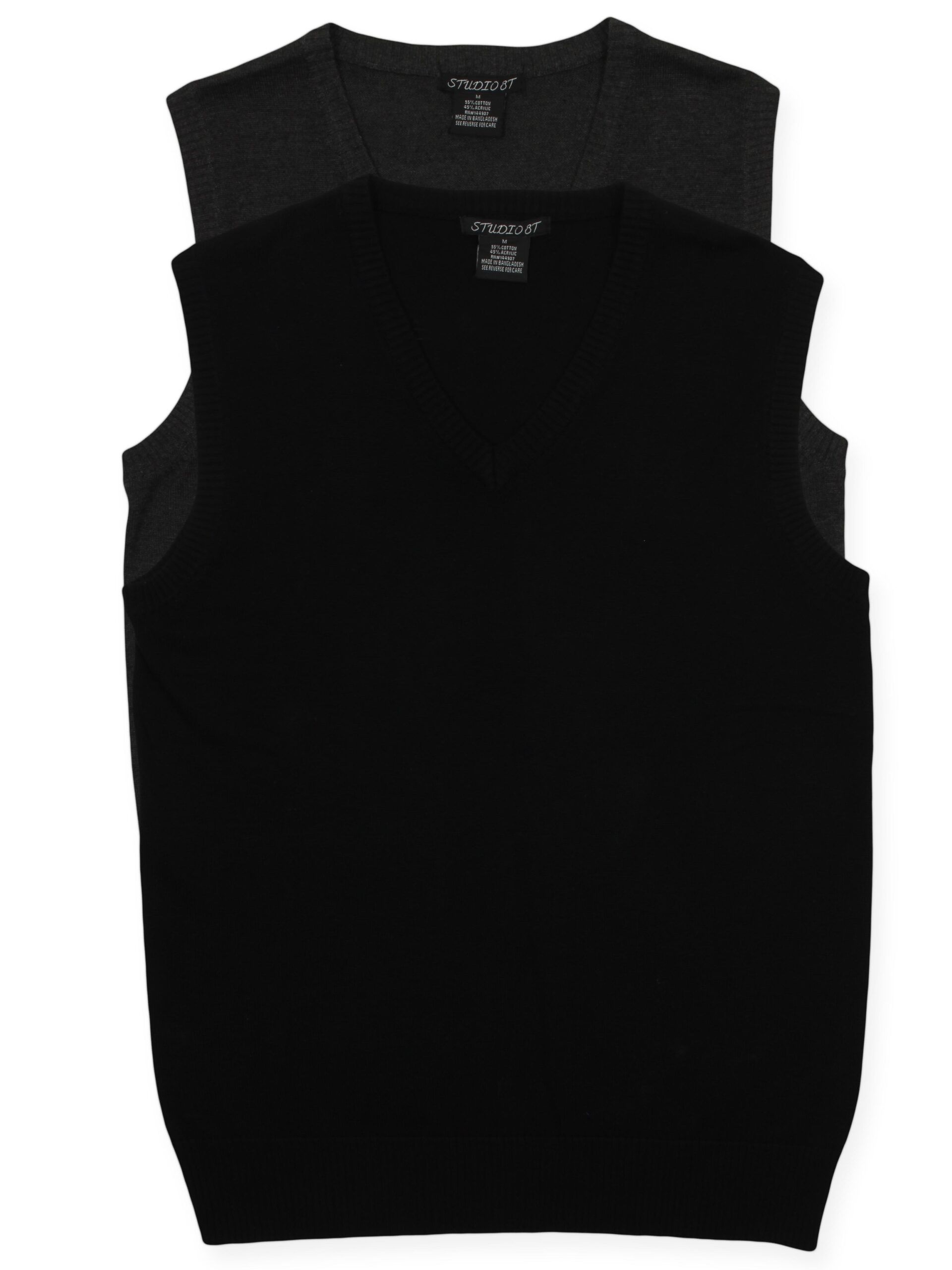 Studio 8t Men's V-Neck Pull-Over Cotton Knit Vest. 2 Colors. # vn-5