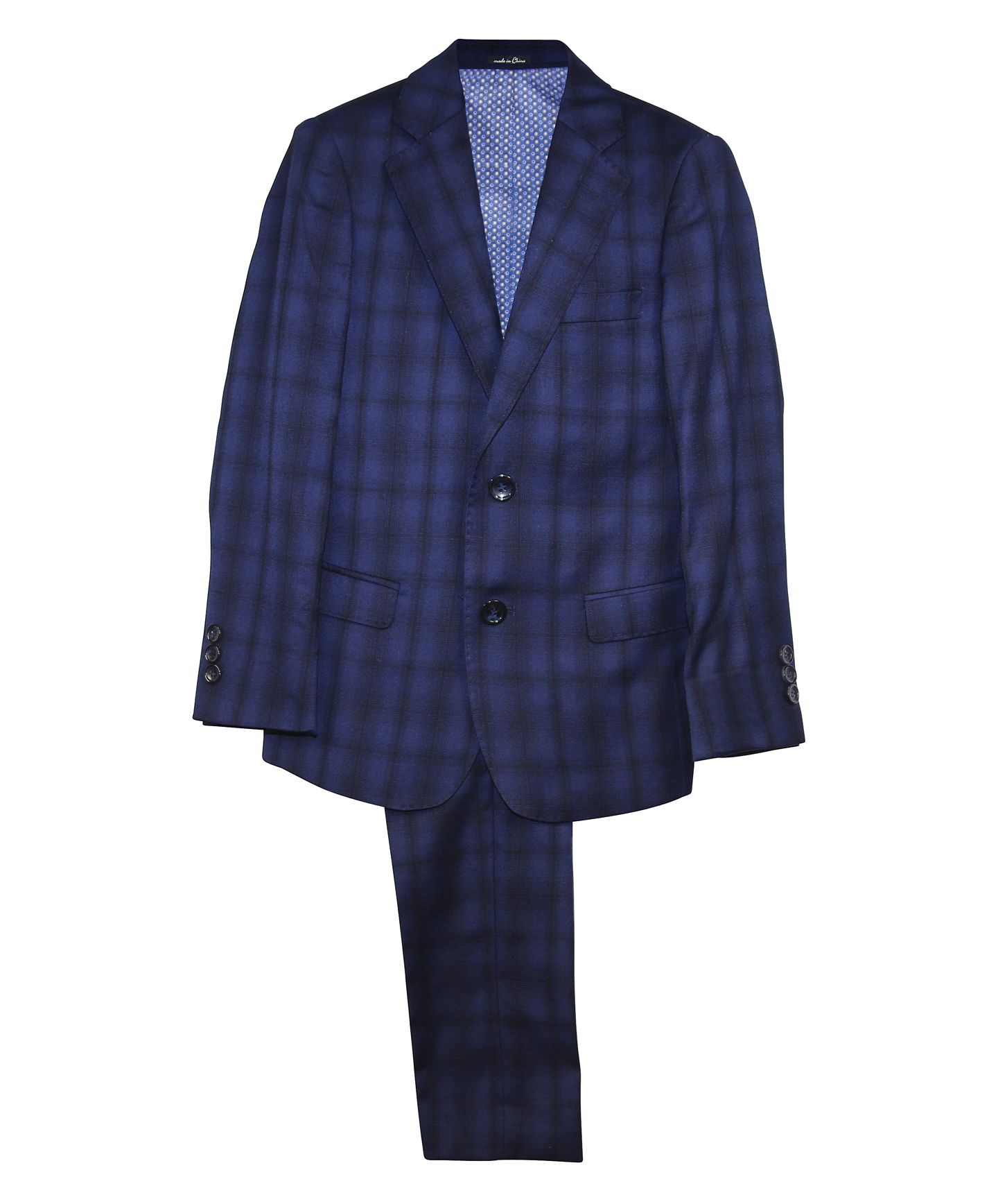 T.O. Boys Husky Fit Microfiber Blend Navy Design Suit 1942-8H