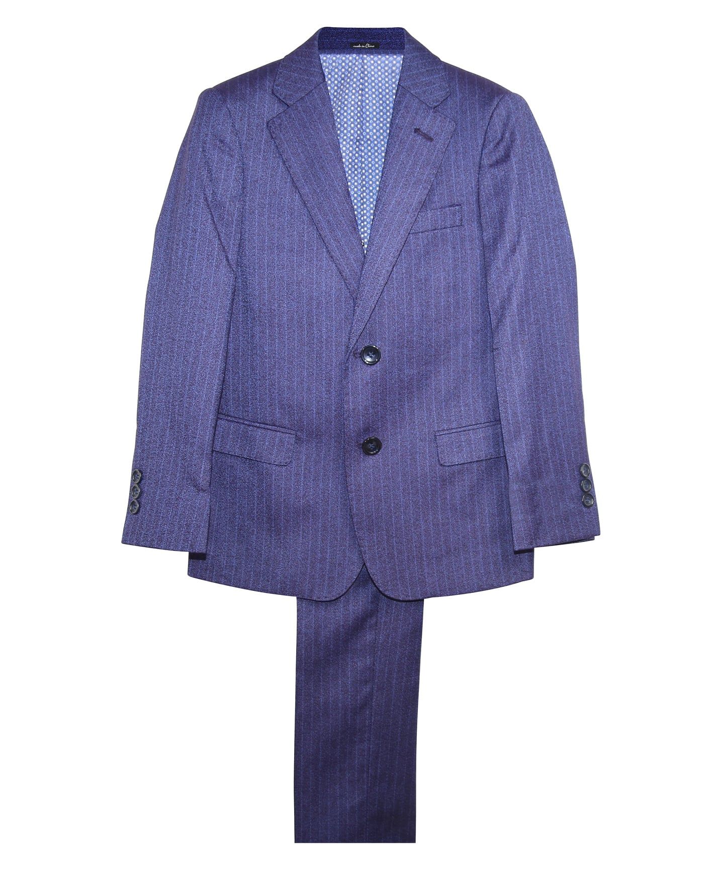 T.O. Boys Husky Fit Microfiber Blend Navy Design Suit 2767-944H