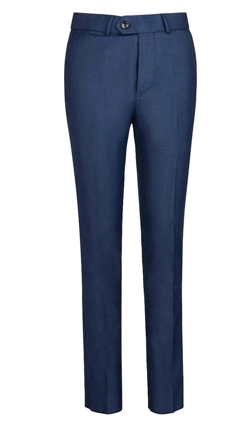 T.O. BOYS SKINNY FIT MICROFIBER BLEND INSIGNIA BLUE PIQUE DESIGN PANTS