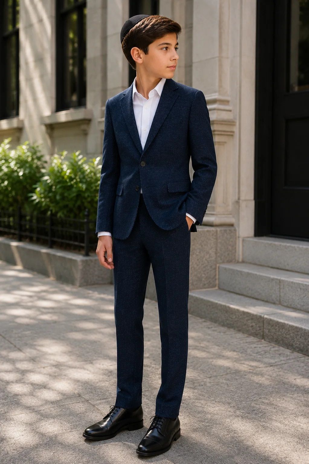 T.O. BOYS SLIM FIT FASHION SOHO STRETCH SUIT - DEEP SAPPHIRE NAVY - Image 2