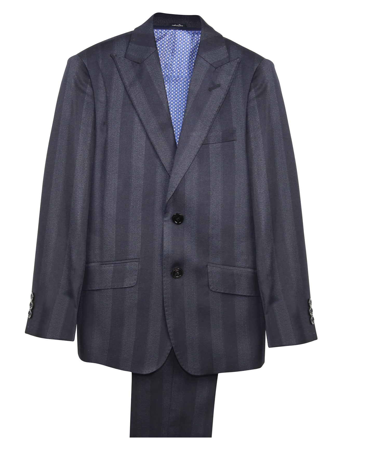 T.O. Boys Slim Fit Microfiber Blend Charcoal And Black Design Suit T4028-8S