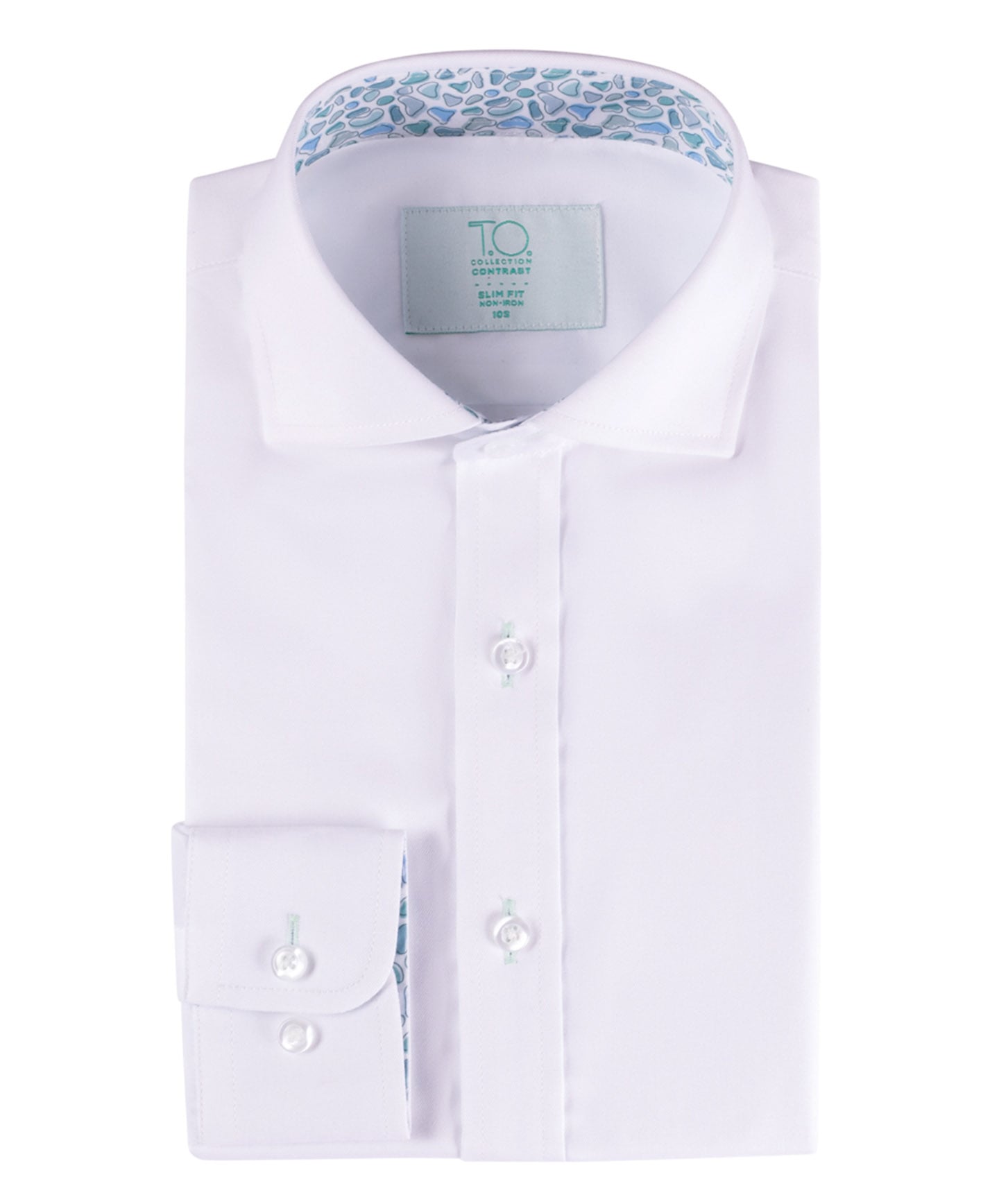 T.O. COLLECTION Boys CLASSIC Fit Long Sleeve Contrast Cotton Dress Shirt CS030-A
