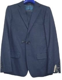 T.O. COLLECTION BOYS CLASSIC FIT MICROFIBER BLEND NAVY DESIGN SUIT