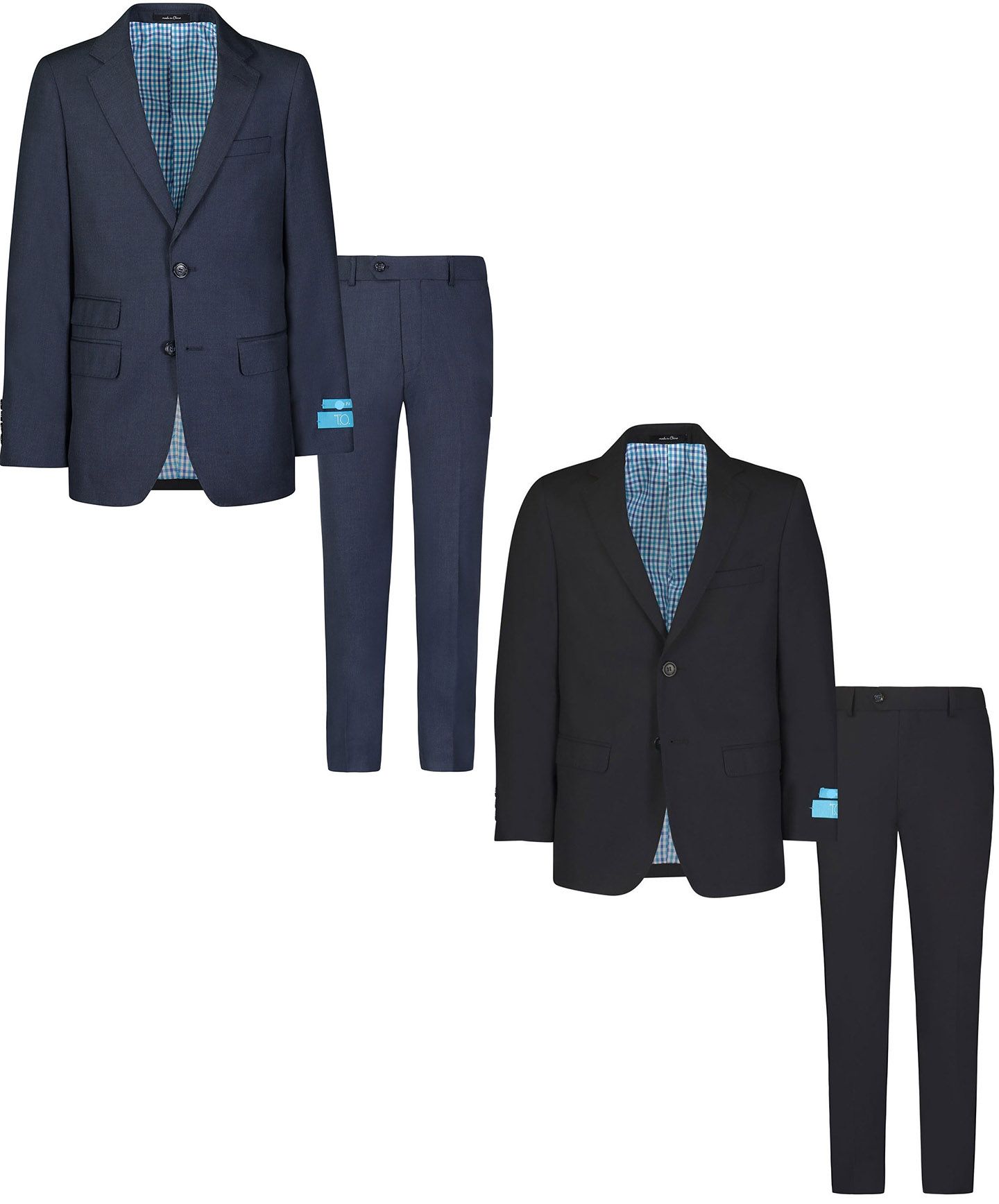 T.O. COLLECTION Boys VERONA FIT (X Husky) Microfiber Blend Solid Suit