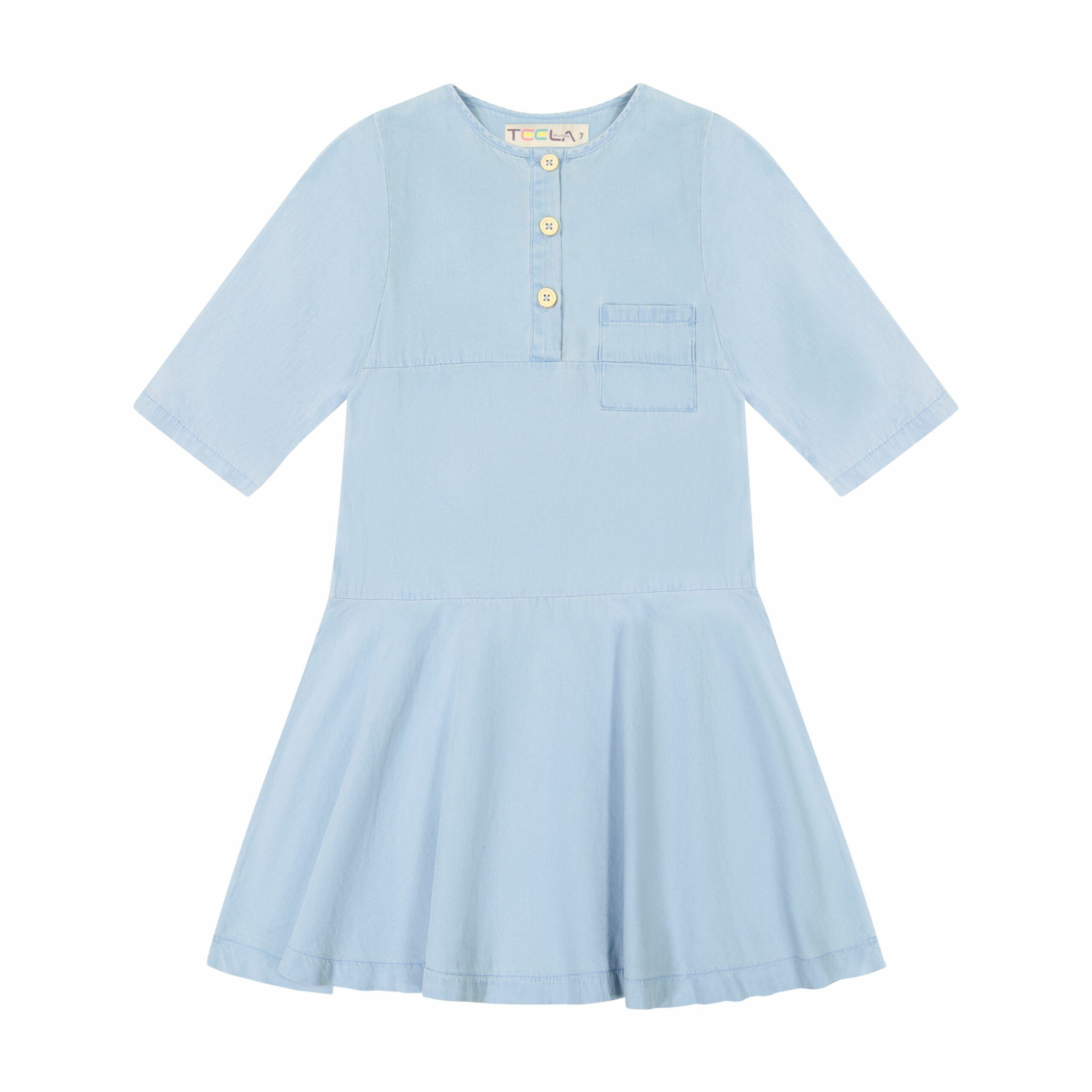 TEELA GIRLS DENIM SKATER SEAM DRESS - Boytique %