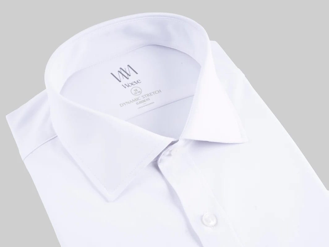 WOEVE BOYS DYNAMIC STRETCH LONG SLEEVE CLASSIC FIT WHITE DRESS SHIRT - Image 2