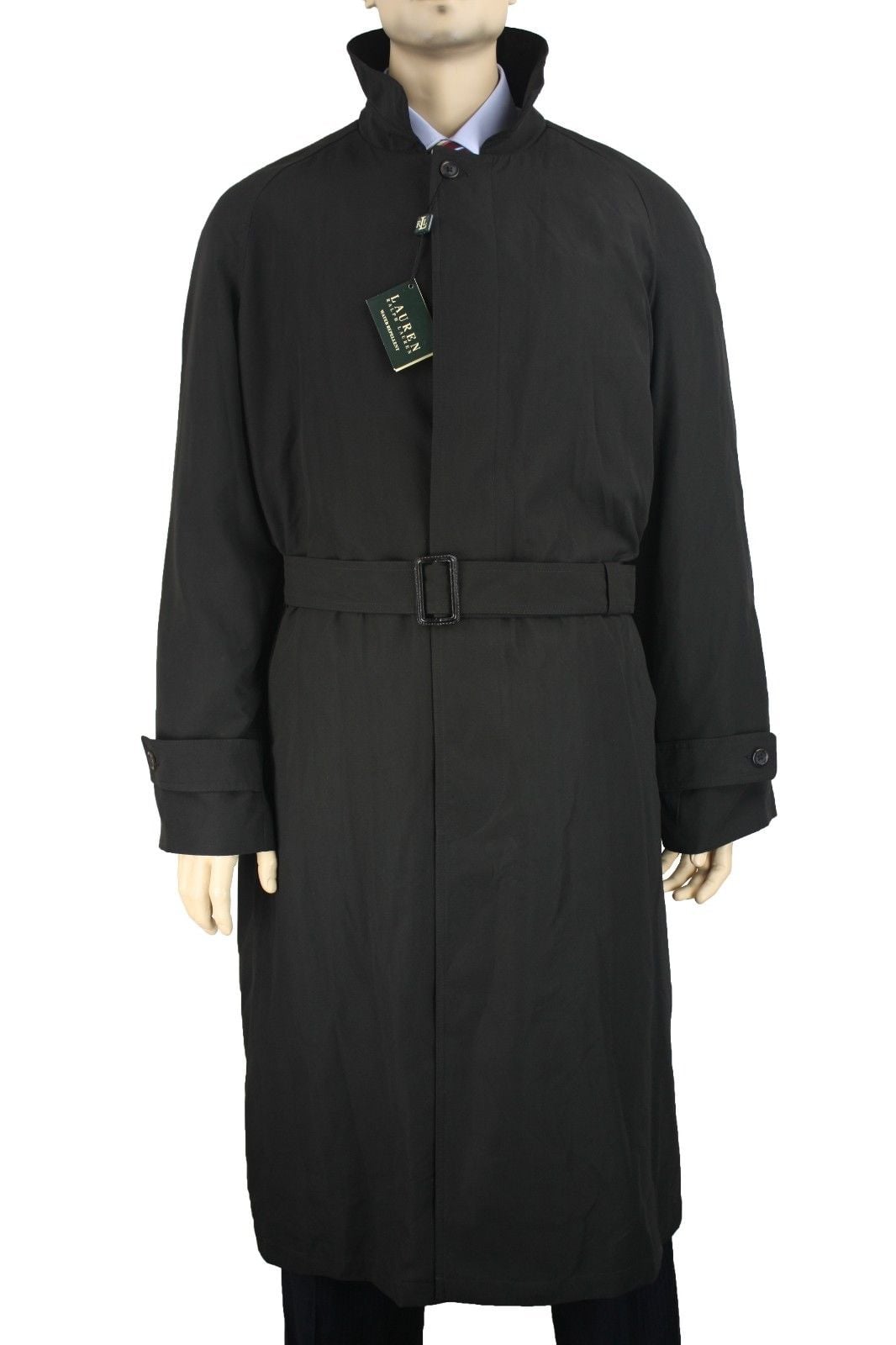 Coat Mens Black Rain Trench Coat RALPH LAUREN Mens Microfiber Rain