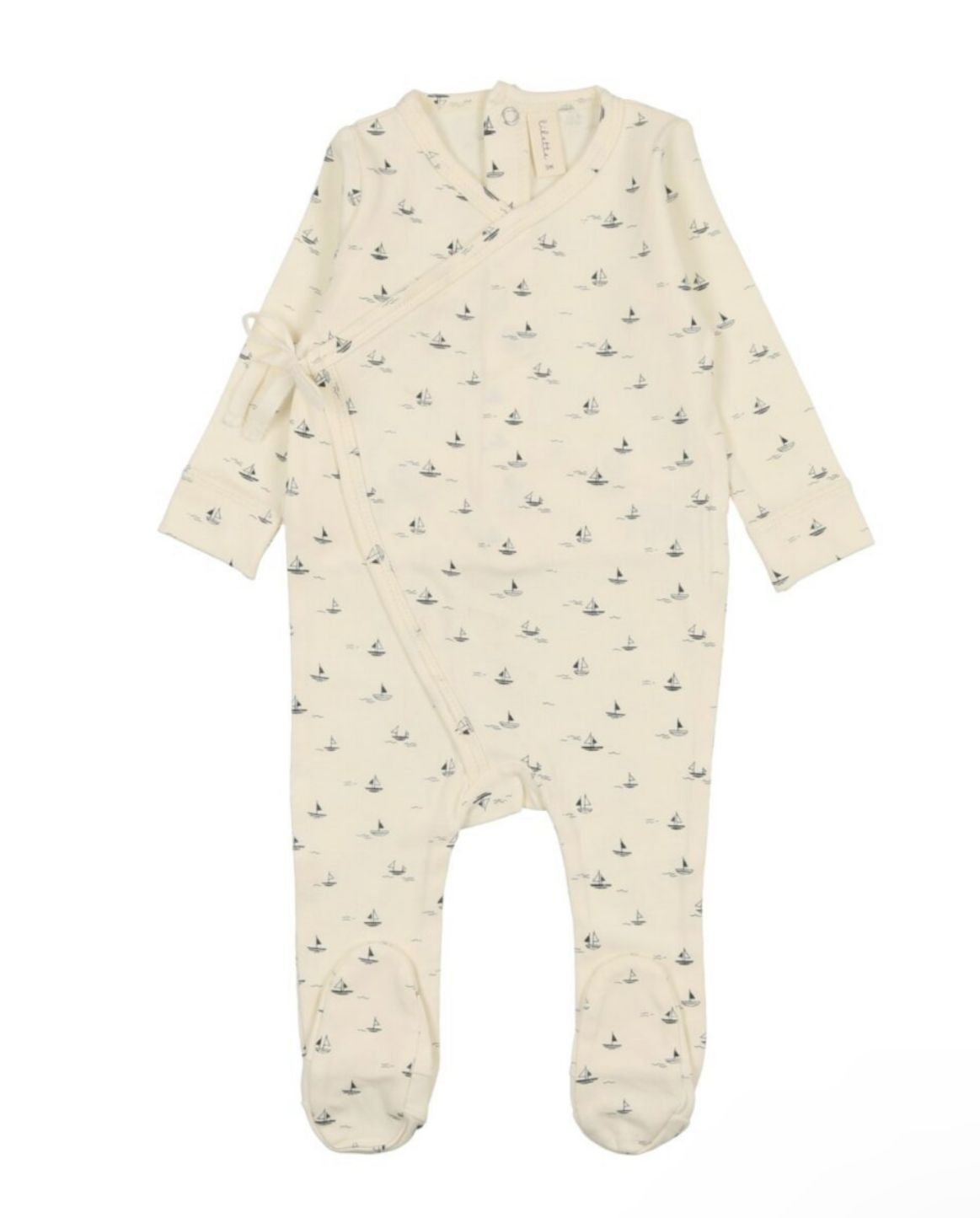 Lil Legs Nautical Footie - Slate Lil Legs Nautical Footie - Slate