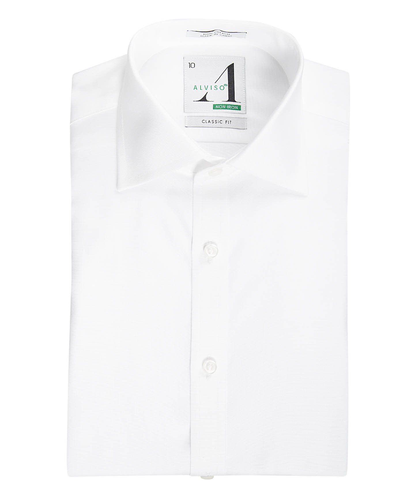 ALVISO Boys Classic Husky Fit Cotton Non Iron Long Sleeve White Dress Shirt Boytique