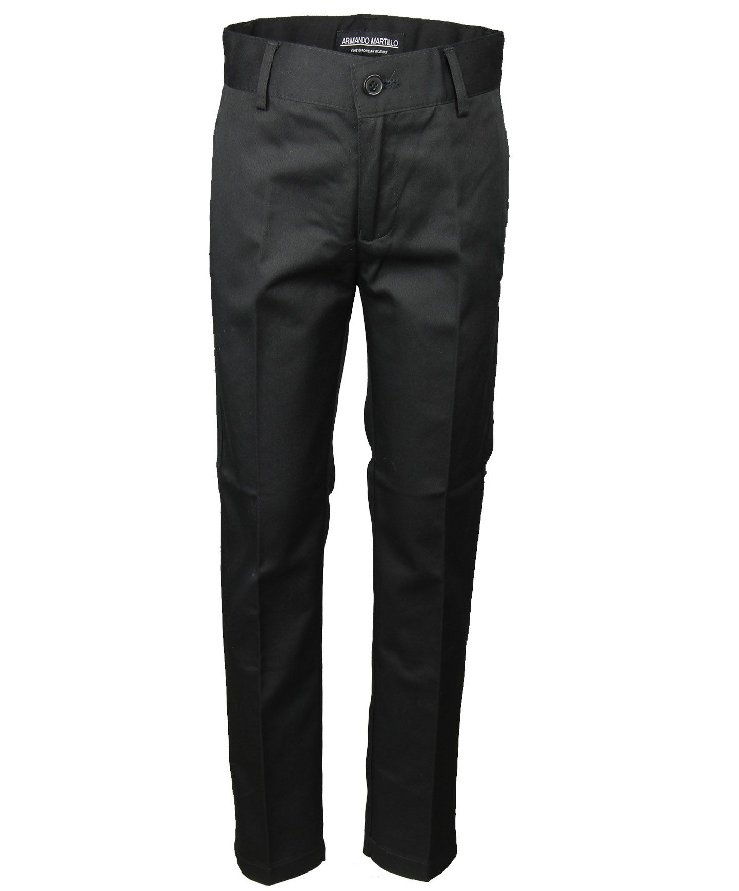 Hombre NinoCorona HalfO’Alls Pants/Black Boys Black Trousers Kids Zip & Clip with Half Elastic Waist