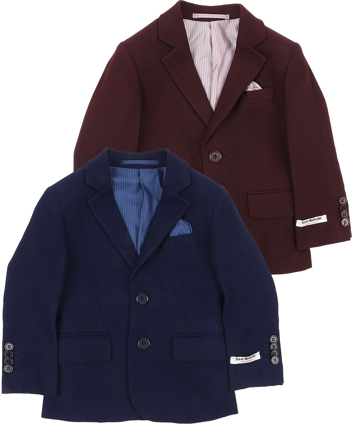 Isaac Mizrahi Boys 2pc Chambray Textured Suit In Gray ST2639 Gray