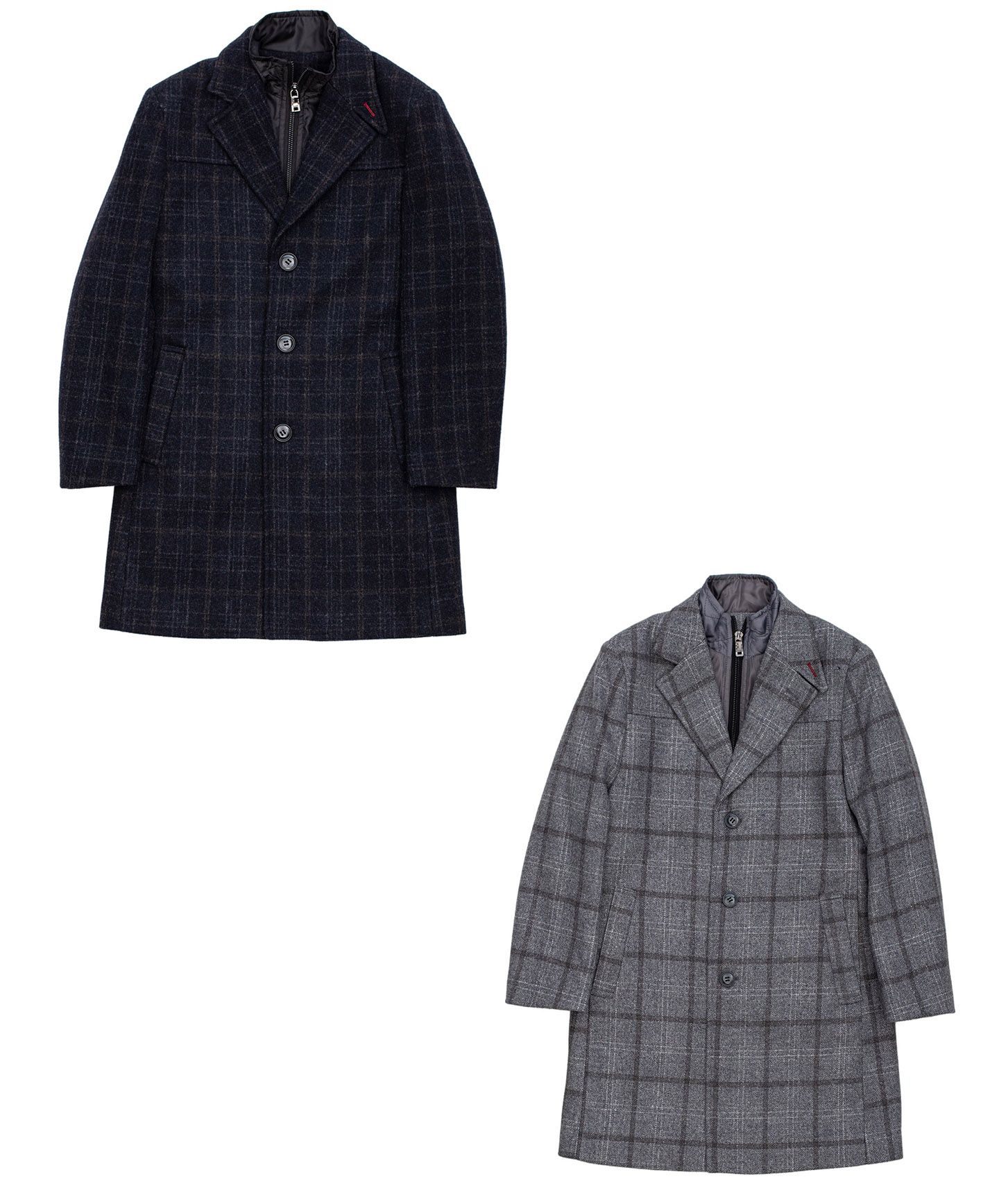 ISAAC MIZRAHI Boys Wool Blend Button And Zipper Plaid Design Coat CT1025 AW21 Boytique